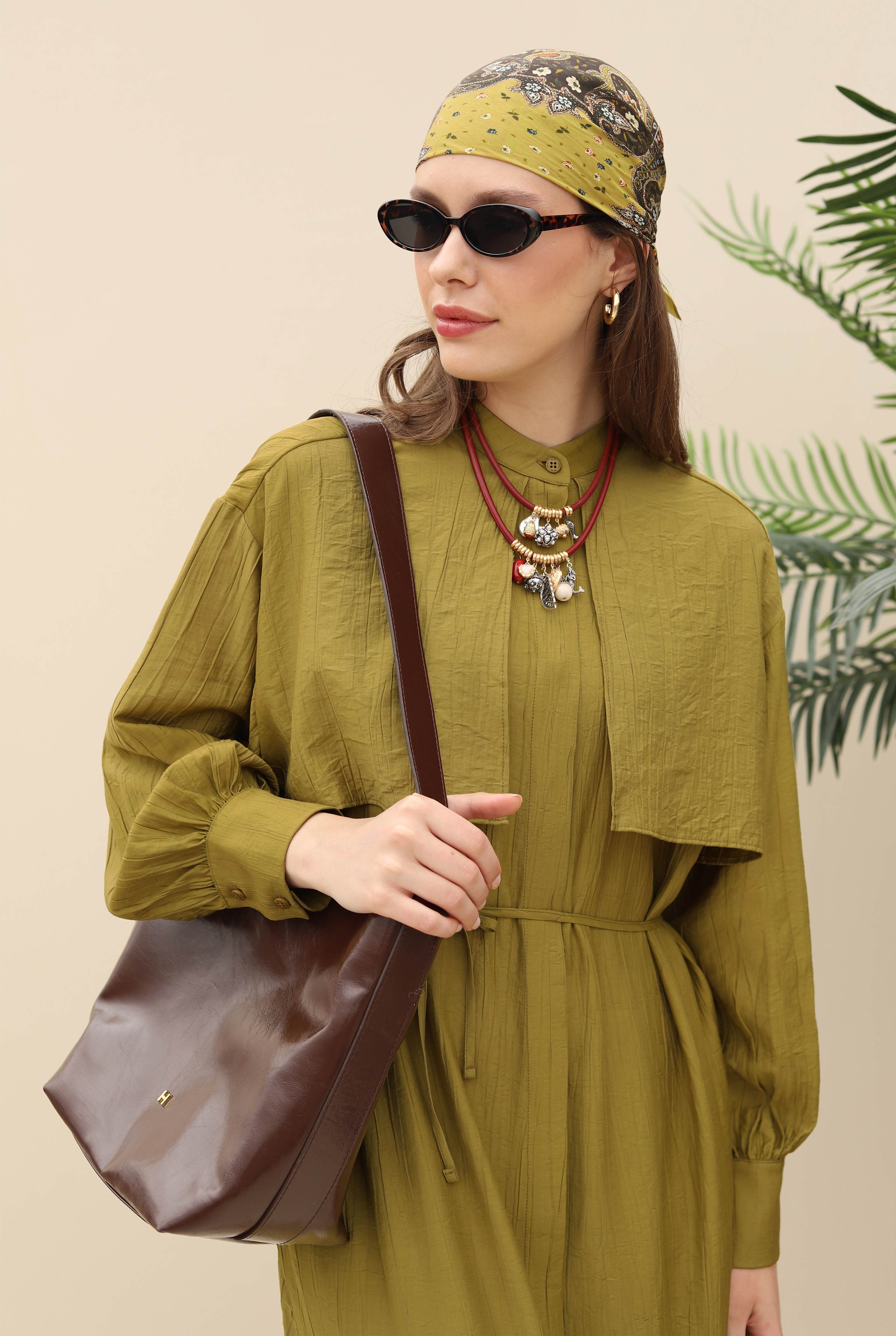 Leather Tote Bag Dark Brown - 7
