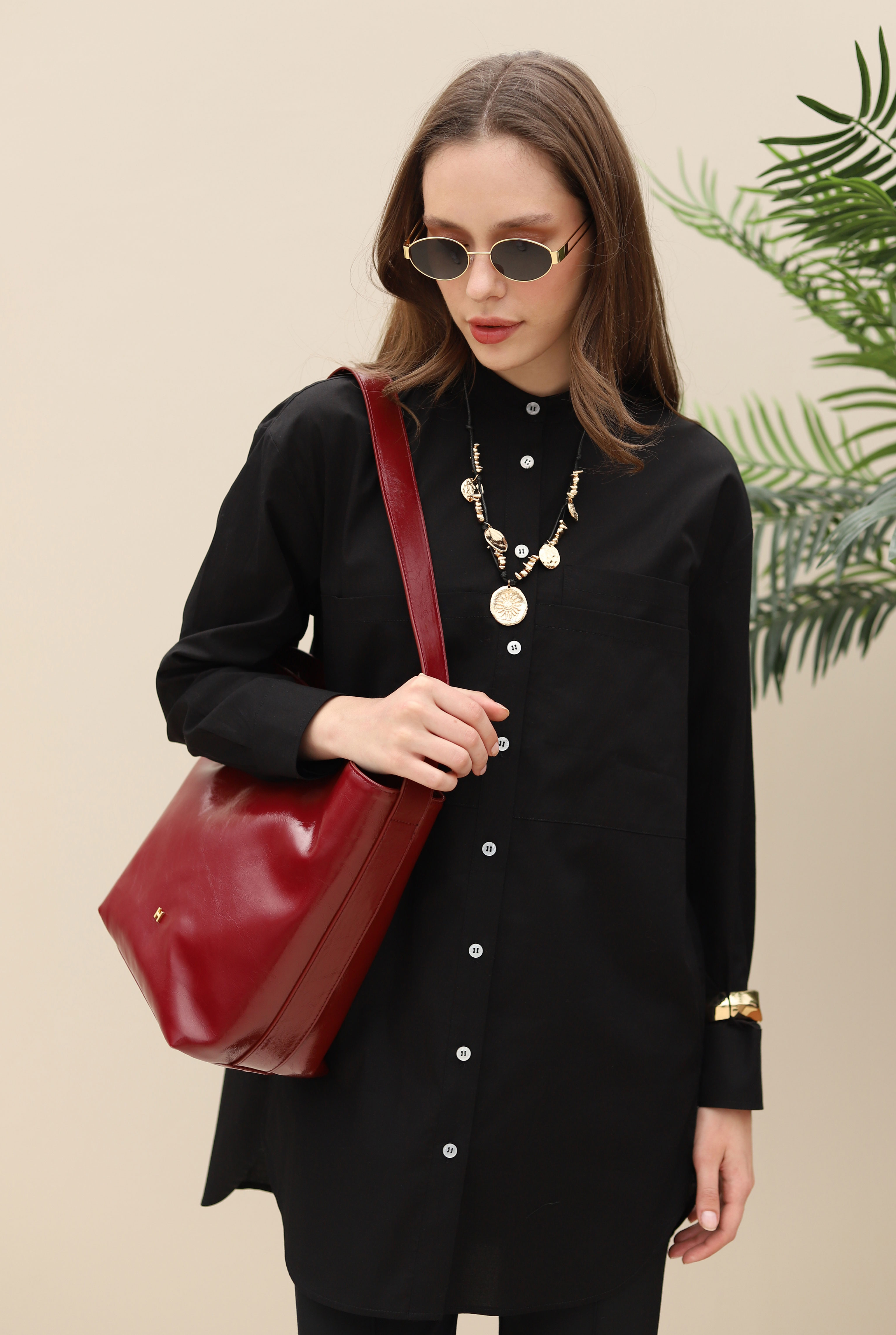 Leather Tote Bag Sour Cherry - 4
