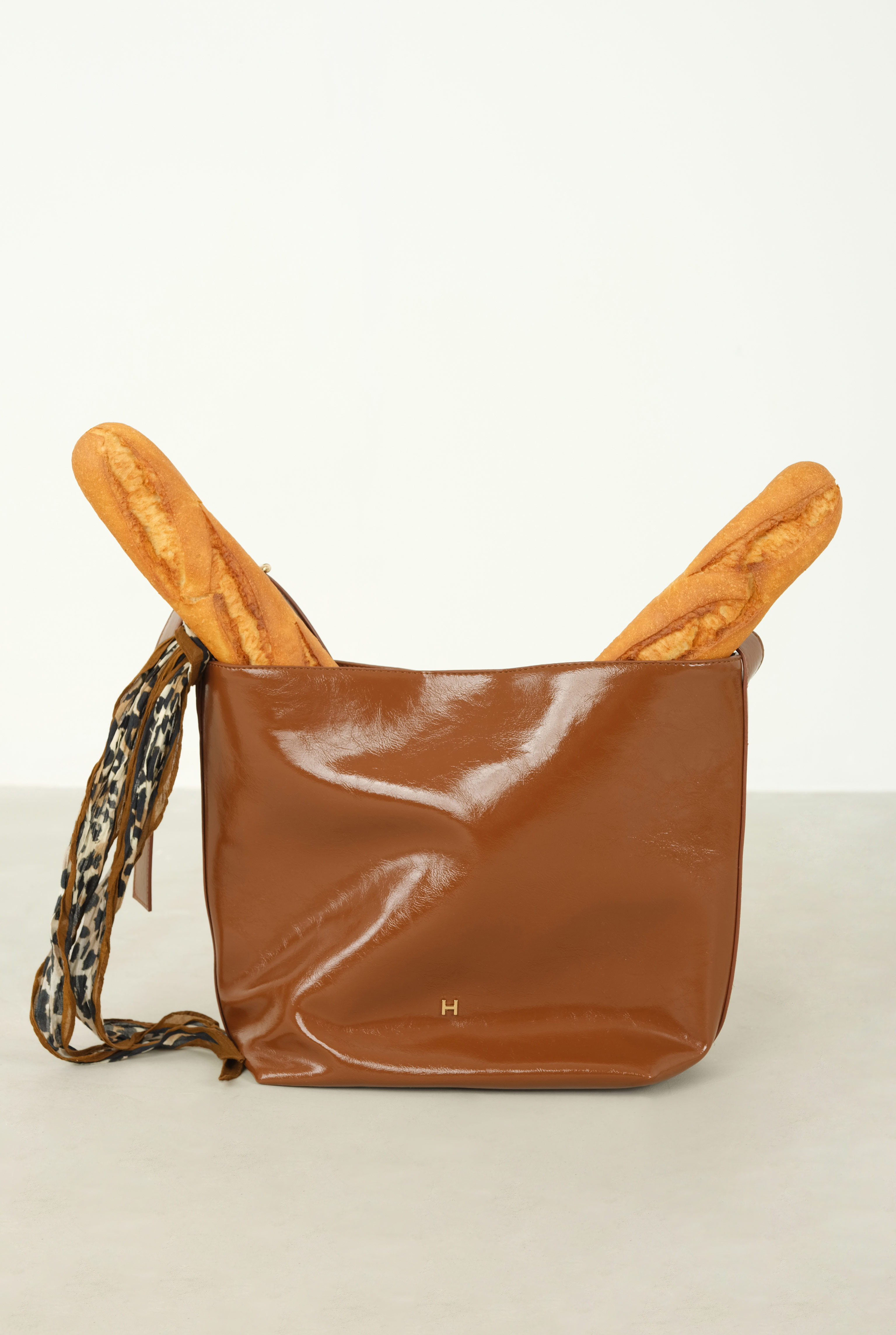 Leather Tote Bag Tan - 5