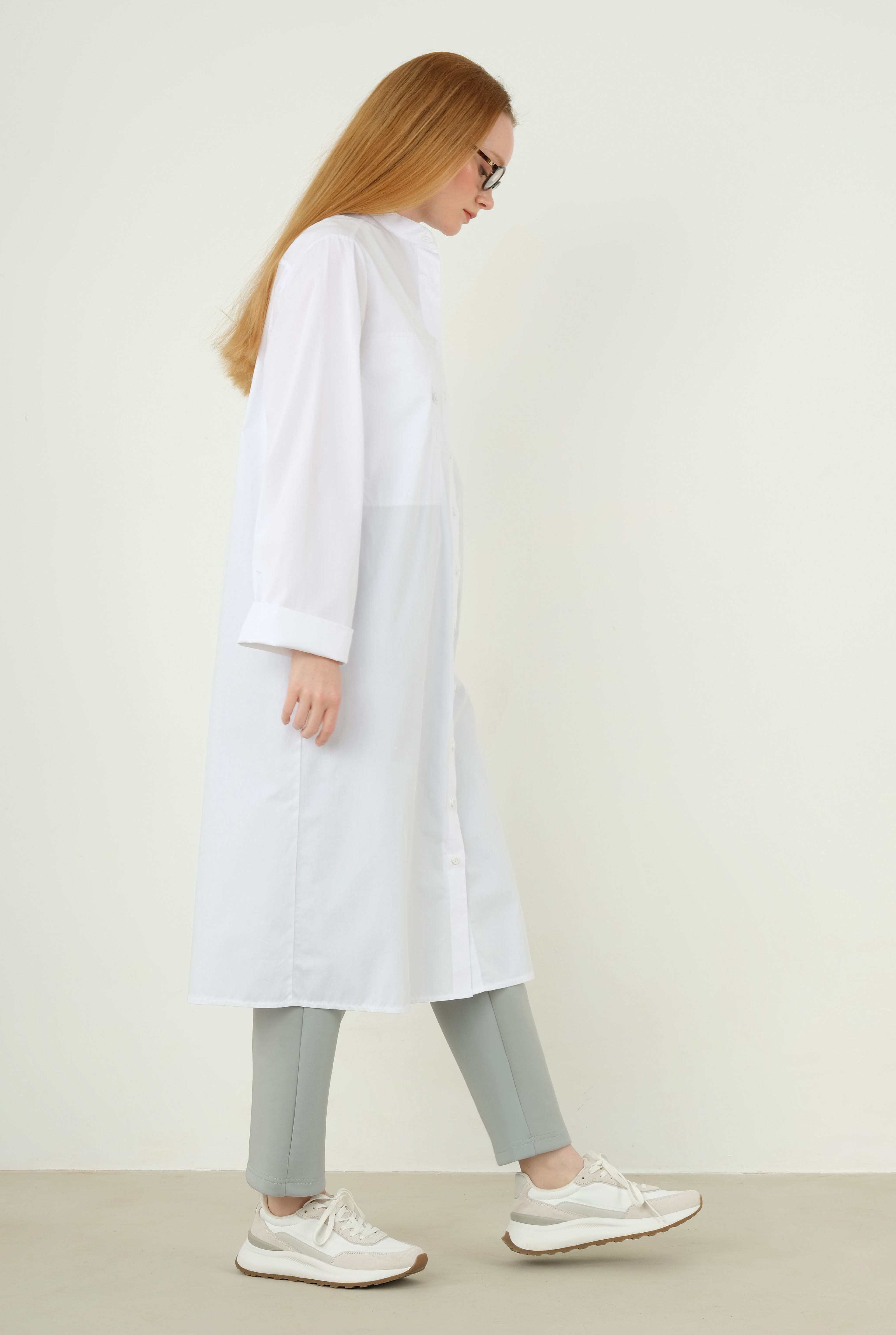 Double Welt Detailed Shirt White - 3