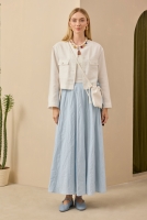 Pleat Detailed Skirt Baby Blue 