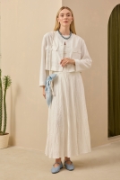 Pleat Detailed Skirt Ecru 