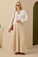Pleat Detailed Skirt Pearl 
