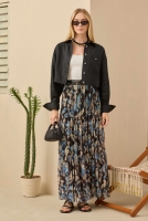 Layered Tulle Skirt Brush Patterned 