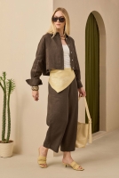Midi Linen Trousers Hazelnut 