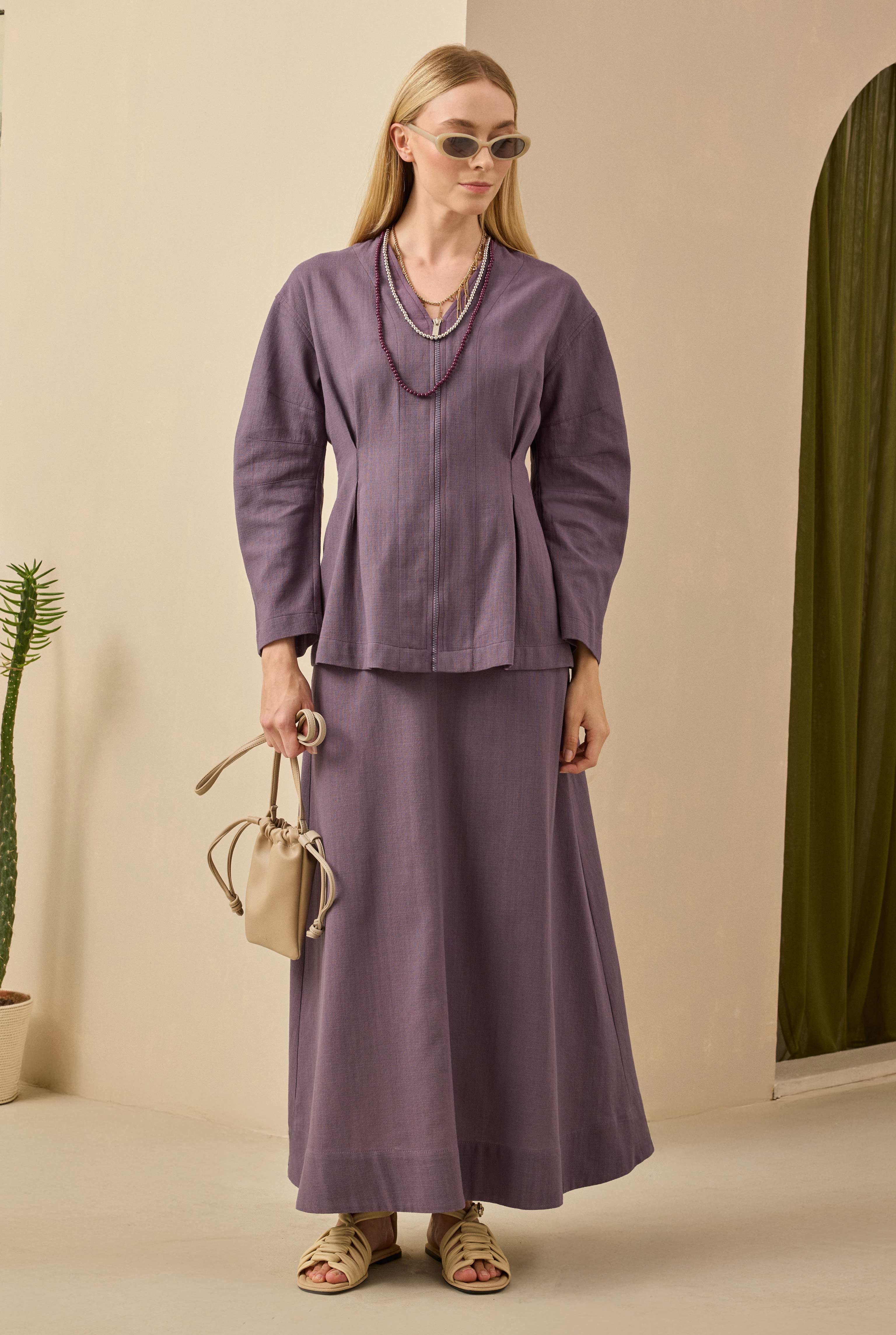 Pamuk Keten Etek Retro Violet - 4