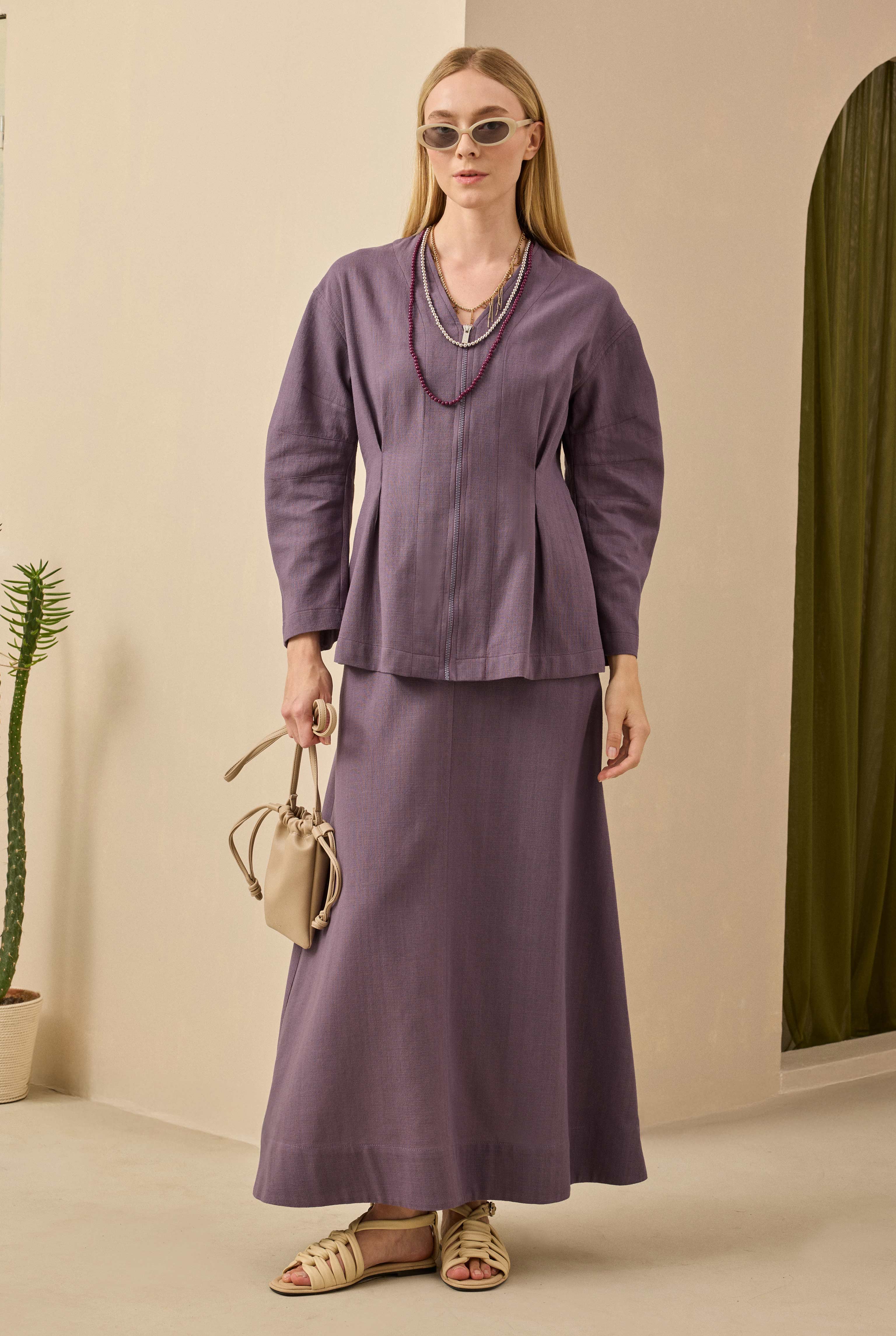 Pamuk Keten Etek Retro Violet - 2