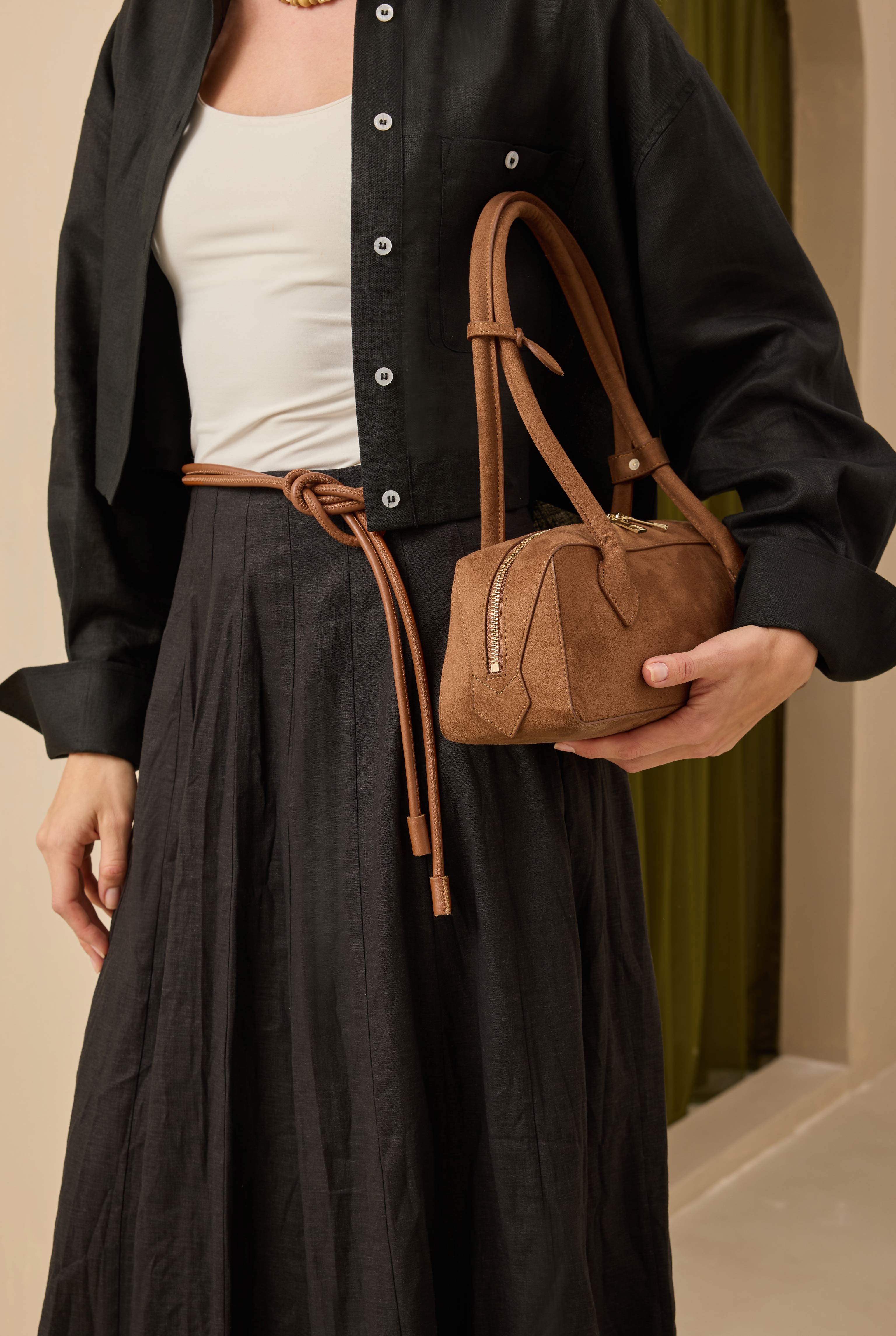 Pleat Detailed Skirt Black - 5
