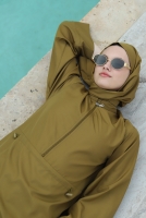 Wide Cuffed Swimsuit Oil Green 