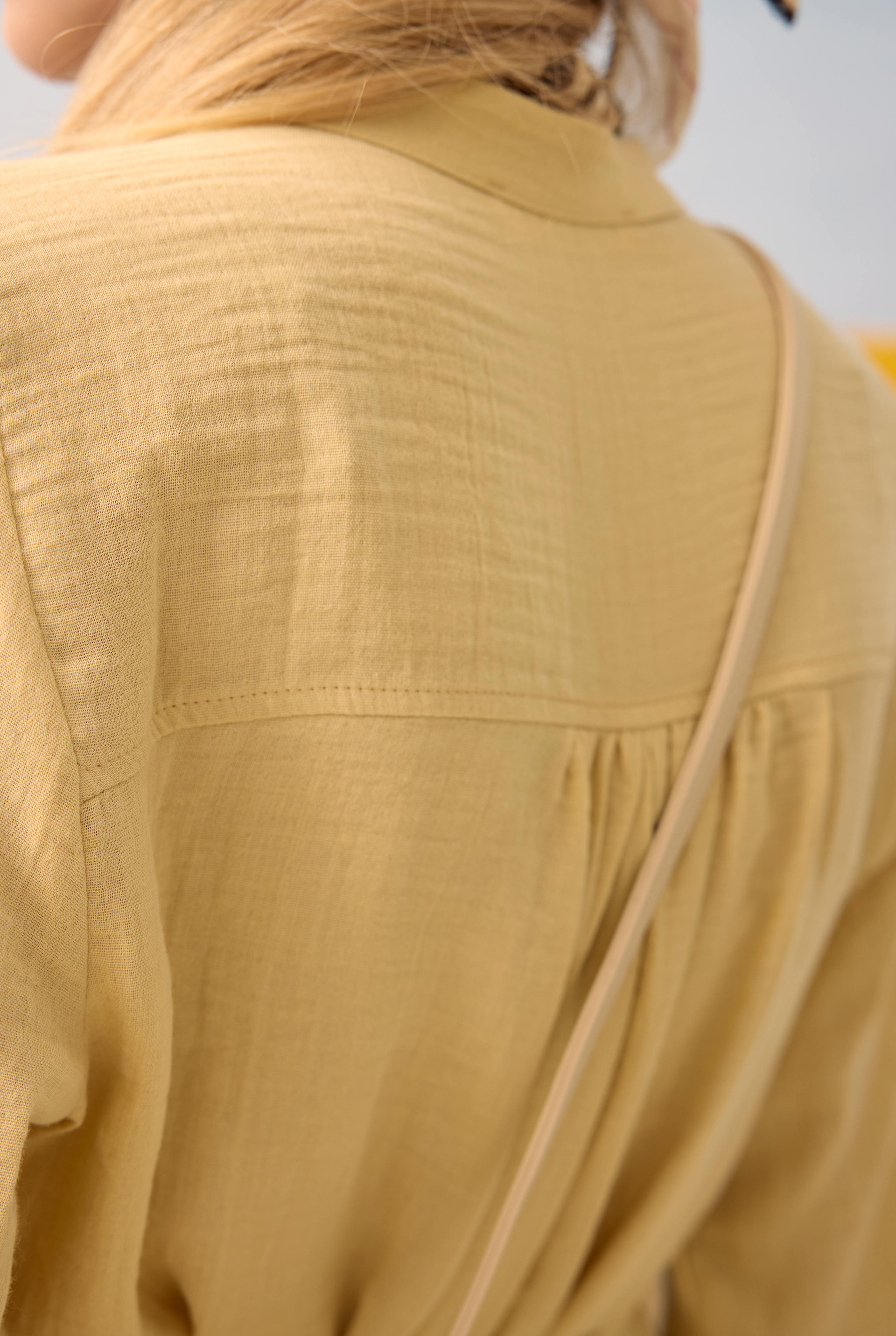 Long Muslin Shirt Soft Yellow - 5