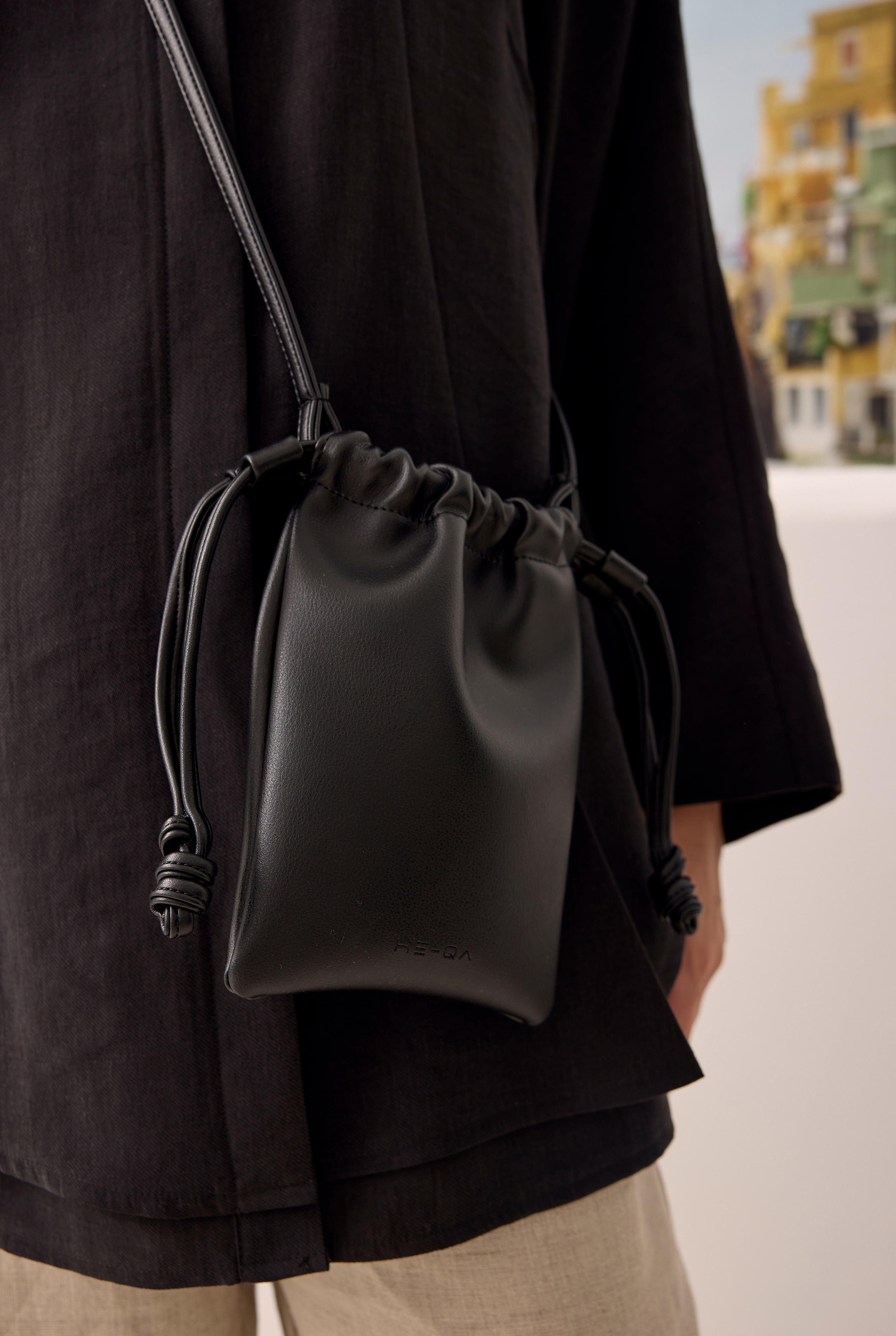 Mini Drawstring Bag Black - 5