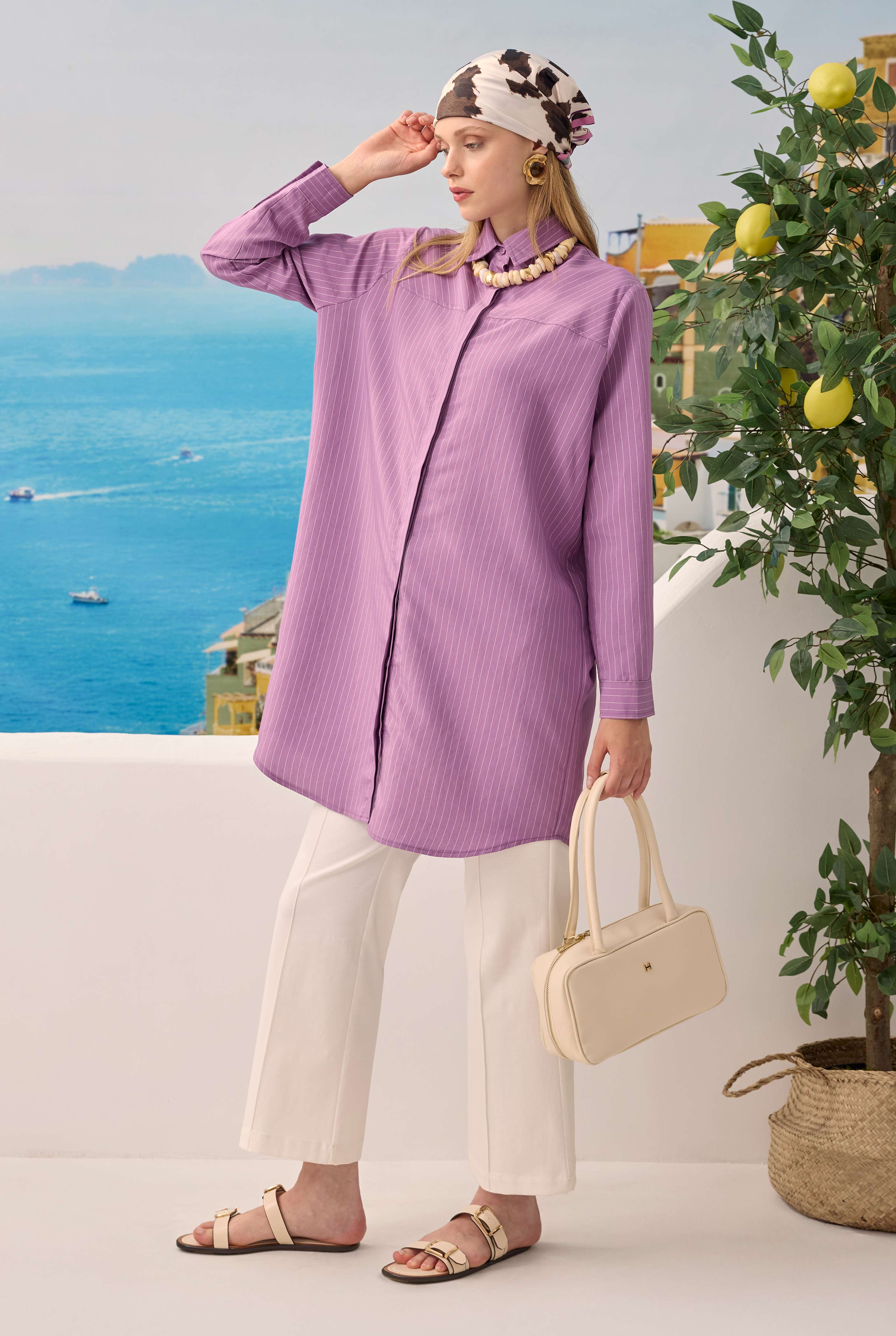 Diagonal Yoke Striped Shirt Lily - 3