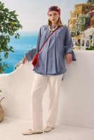 Pleat Detailed Shirt Lavender Blue 