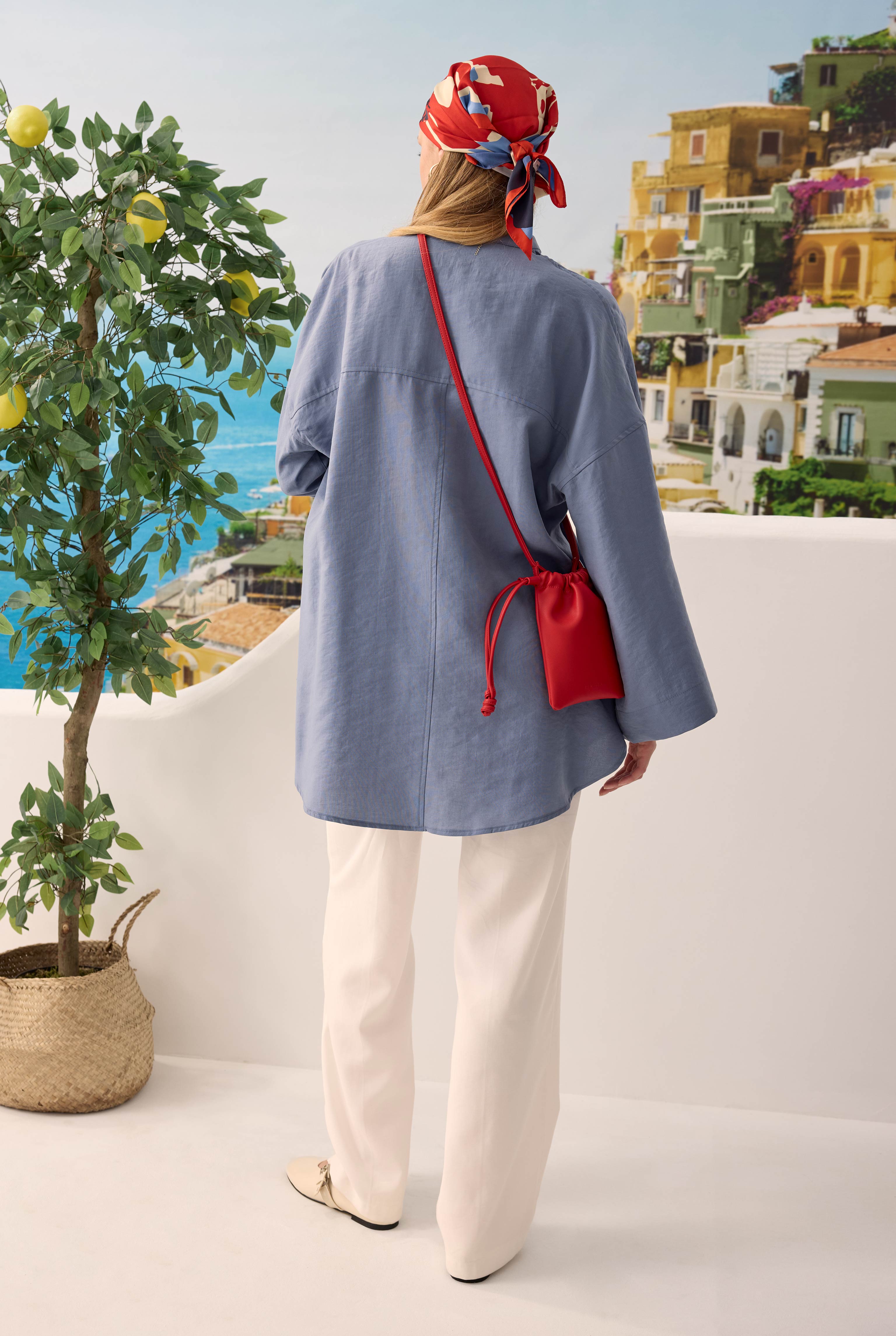 Pleat Detailed Shirt Lavender Blue - 4
