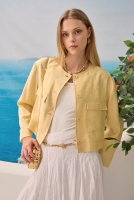 Modal Crop Jacket Soft Yellow 