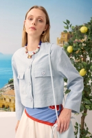Modal Crop Jacket Baby Blue 