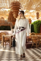Epaulet Dress Ecru 
