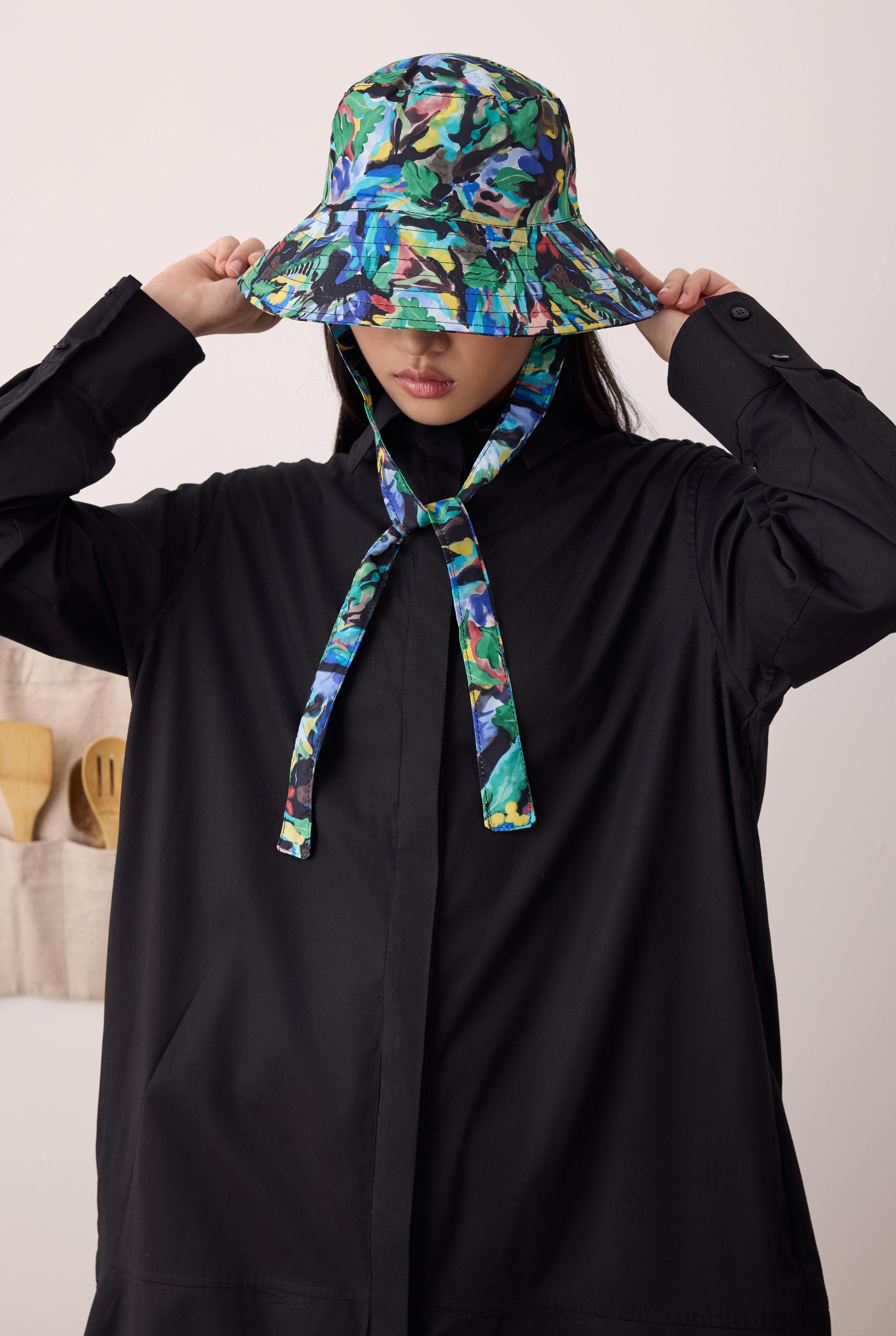 Bucket Hat Tropical Patterned - 3