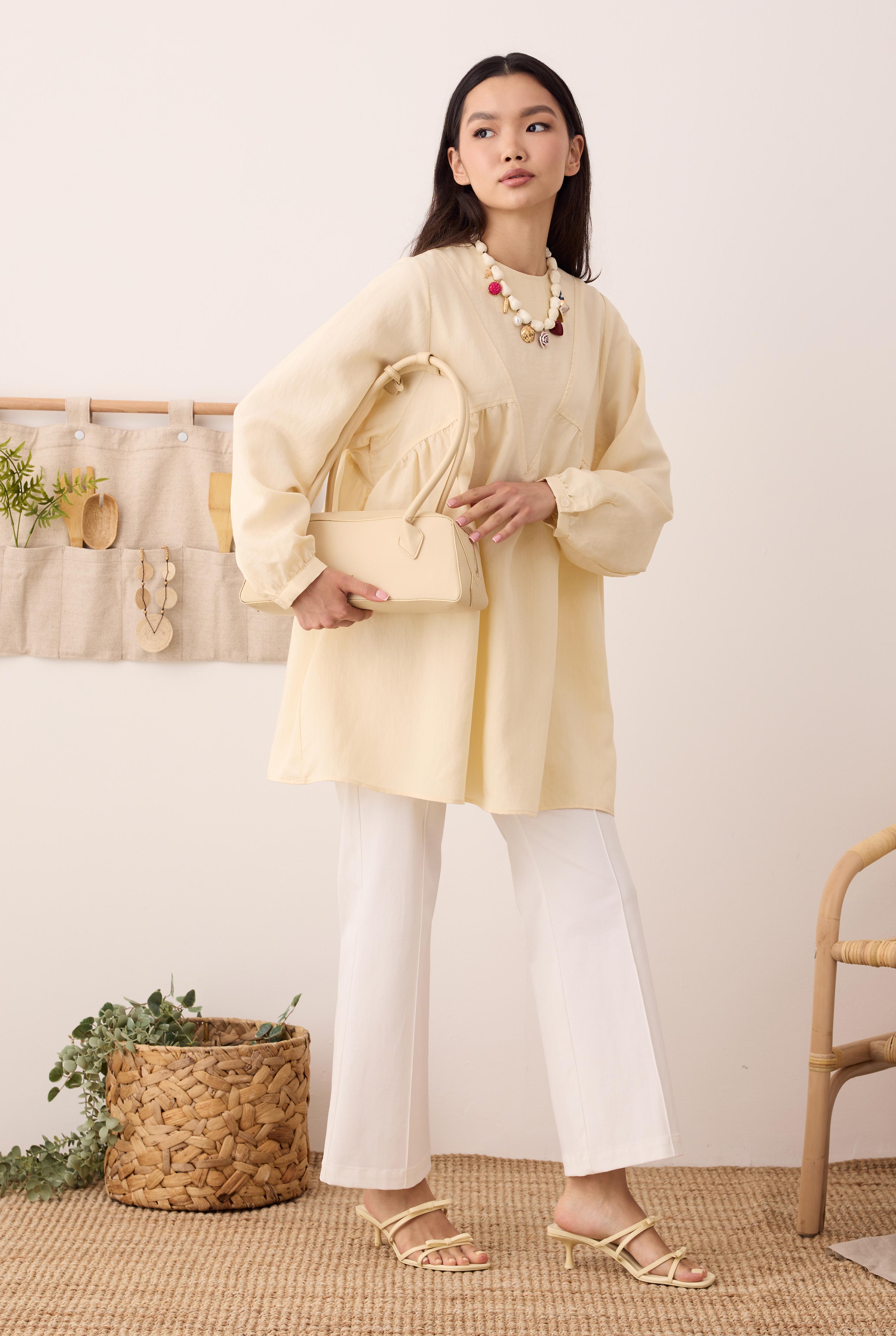V Panama Tunik Vanilya - 4