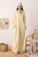 Raglan Sleeve Linen Dress Soft Yellow 