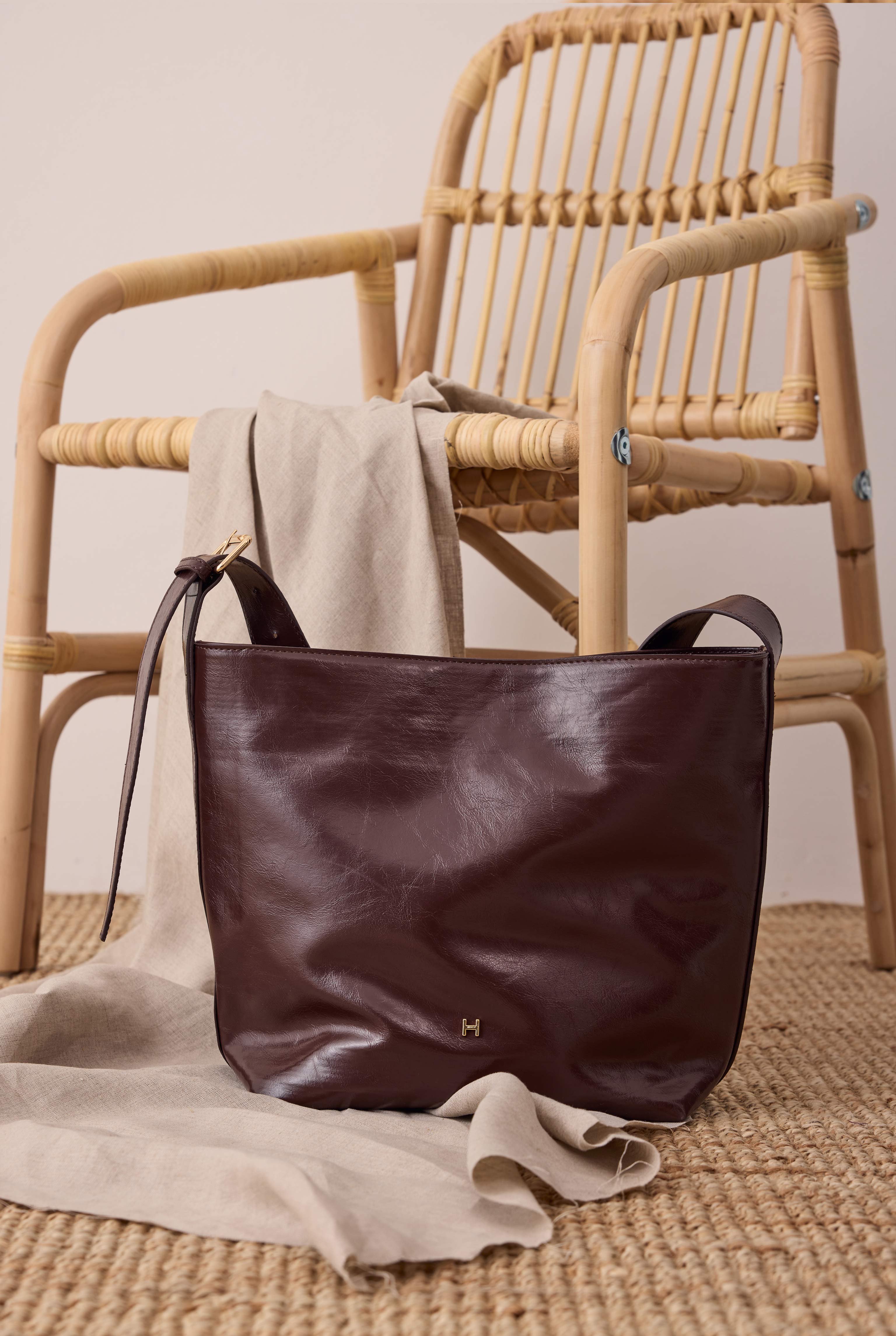Leather Tote Bag Dark Brown - 3