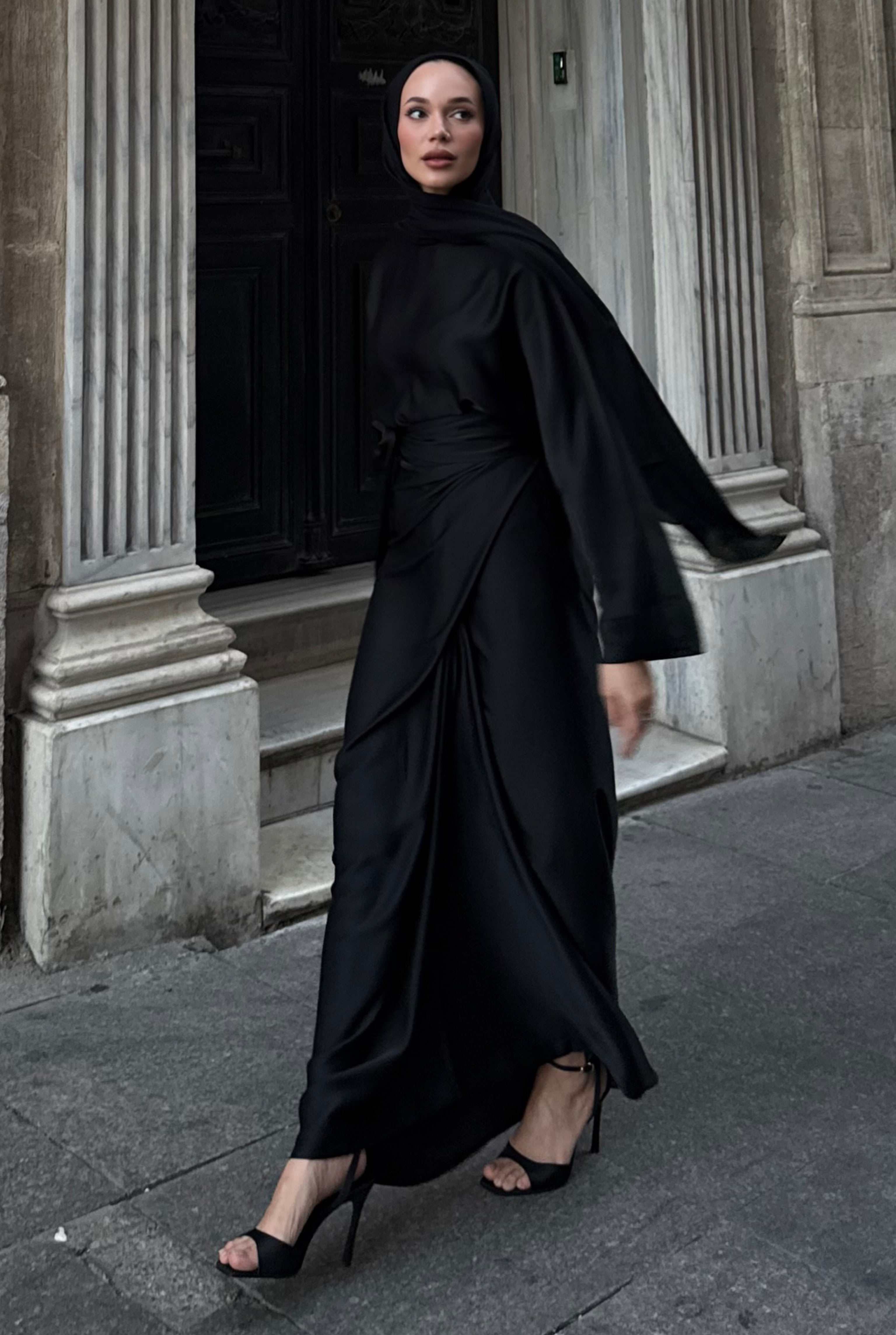 Two-piece Basic Dress Black - HE-QA
