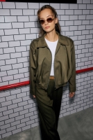 Pleated Poly-Viscose Jacket Khaki 