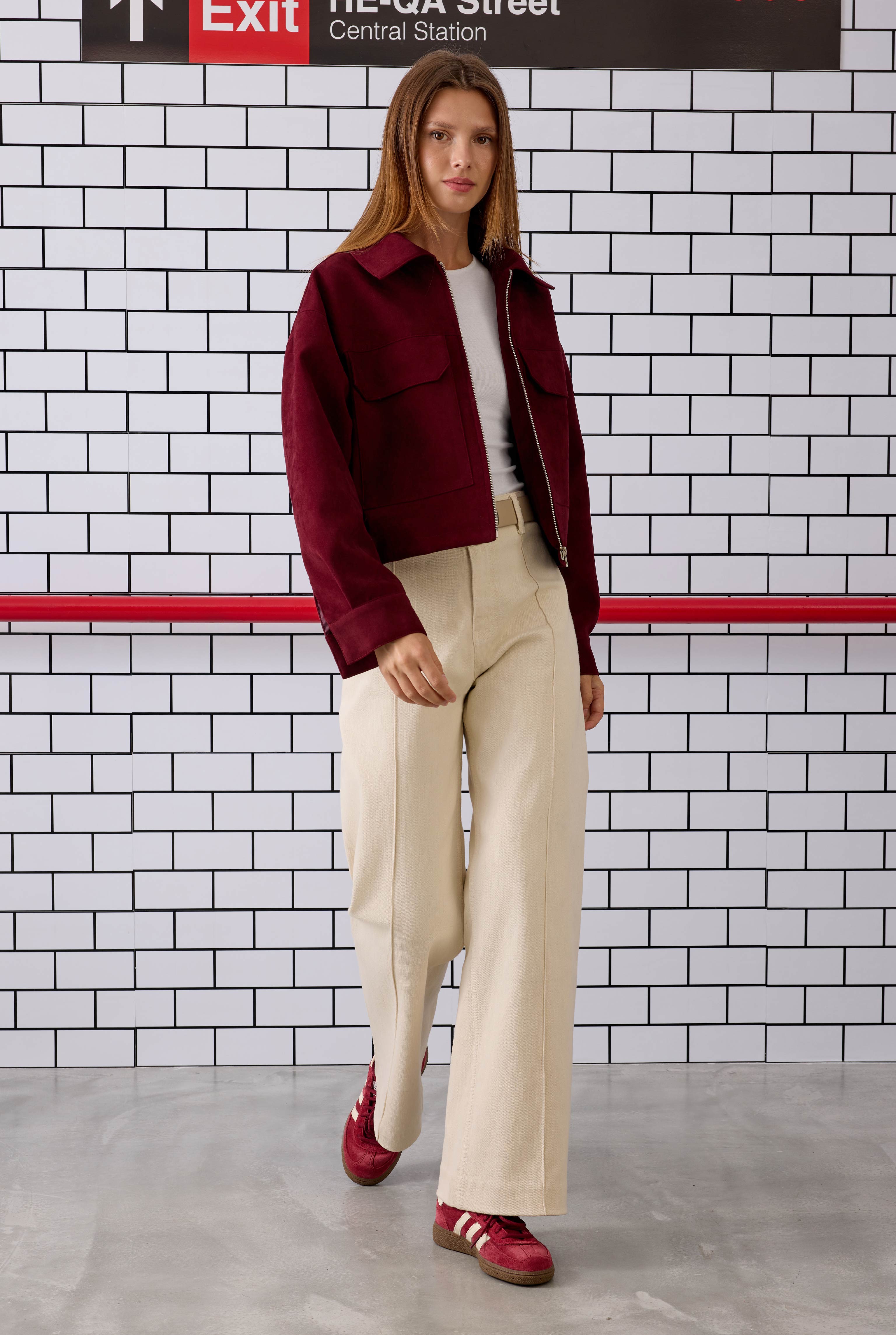 Pintuck Denim Trousers Ecru - 5