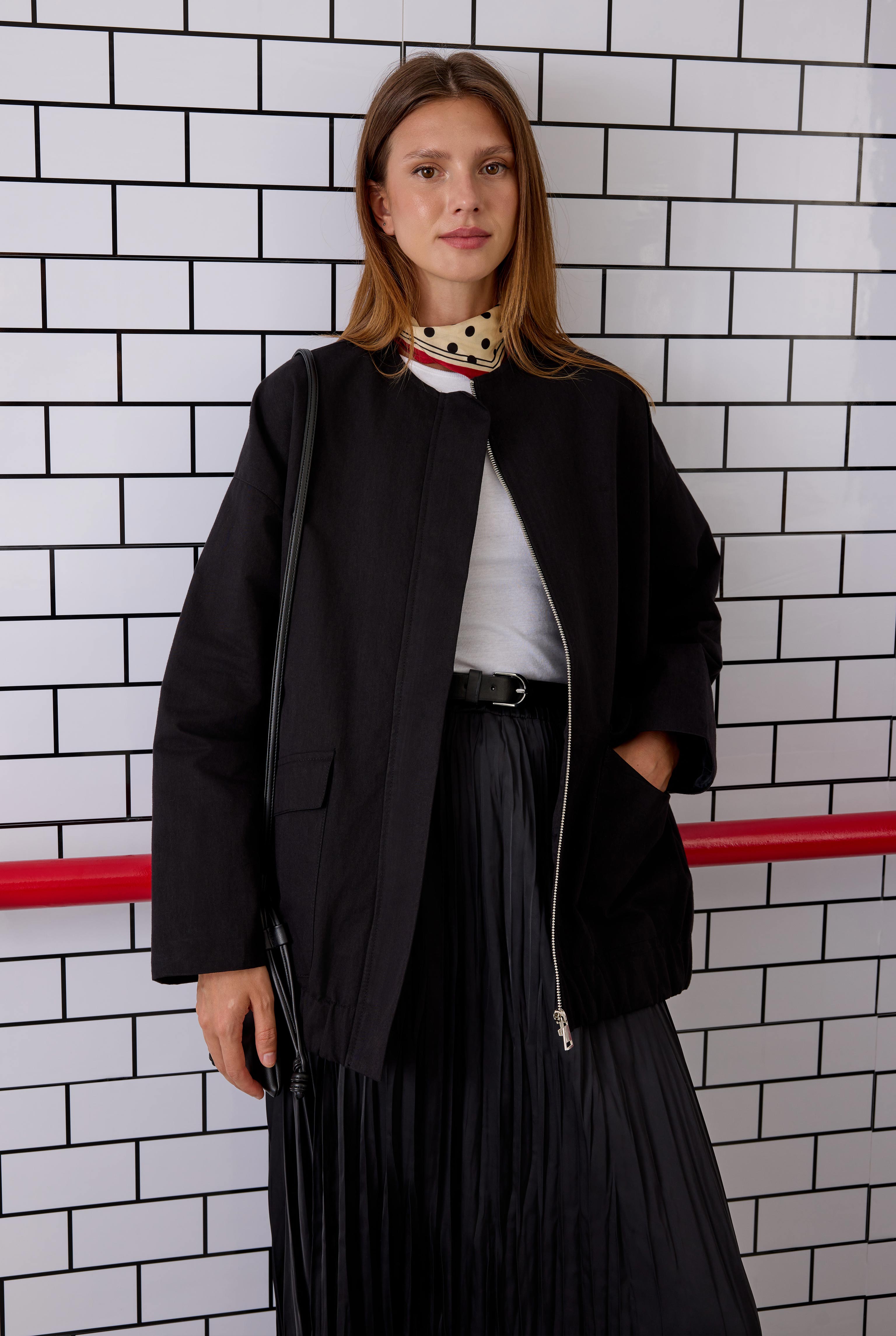 Canvas Bomber Jacket Black - 12