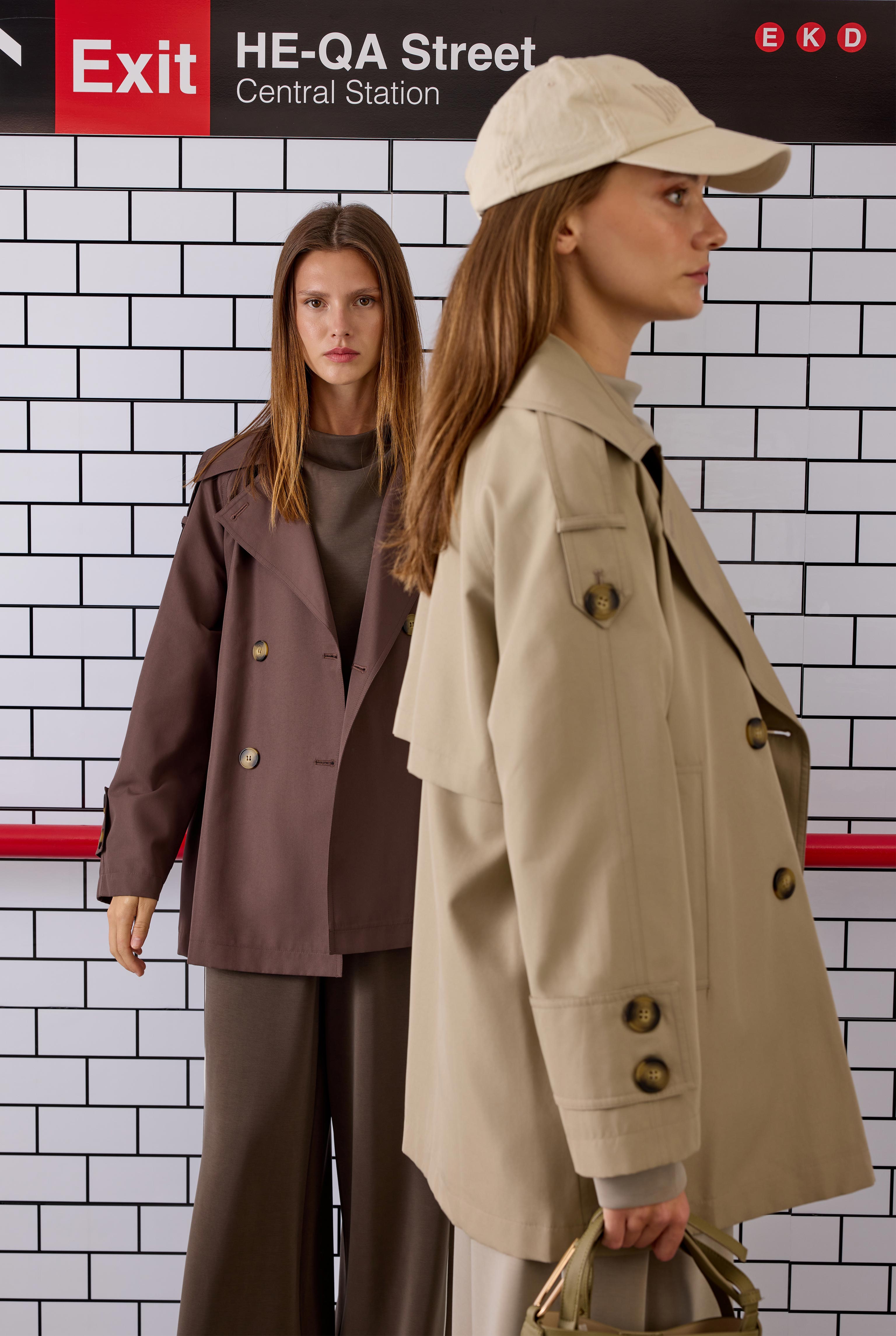 Double Breasted Trenchcoat Dark Brown - 6