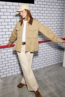 Pintuck Denim Trousers Ecru 