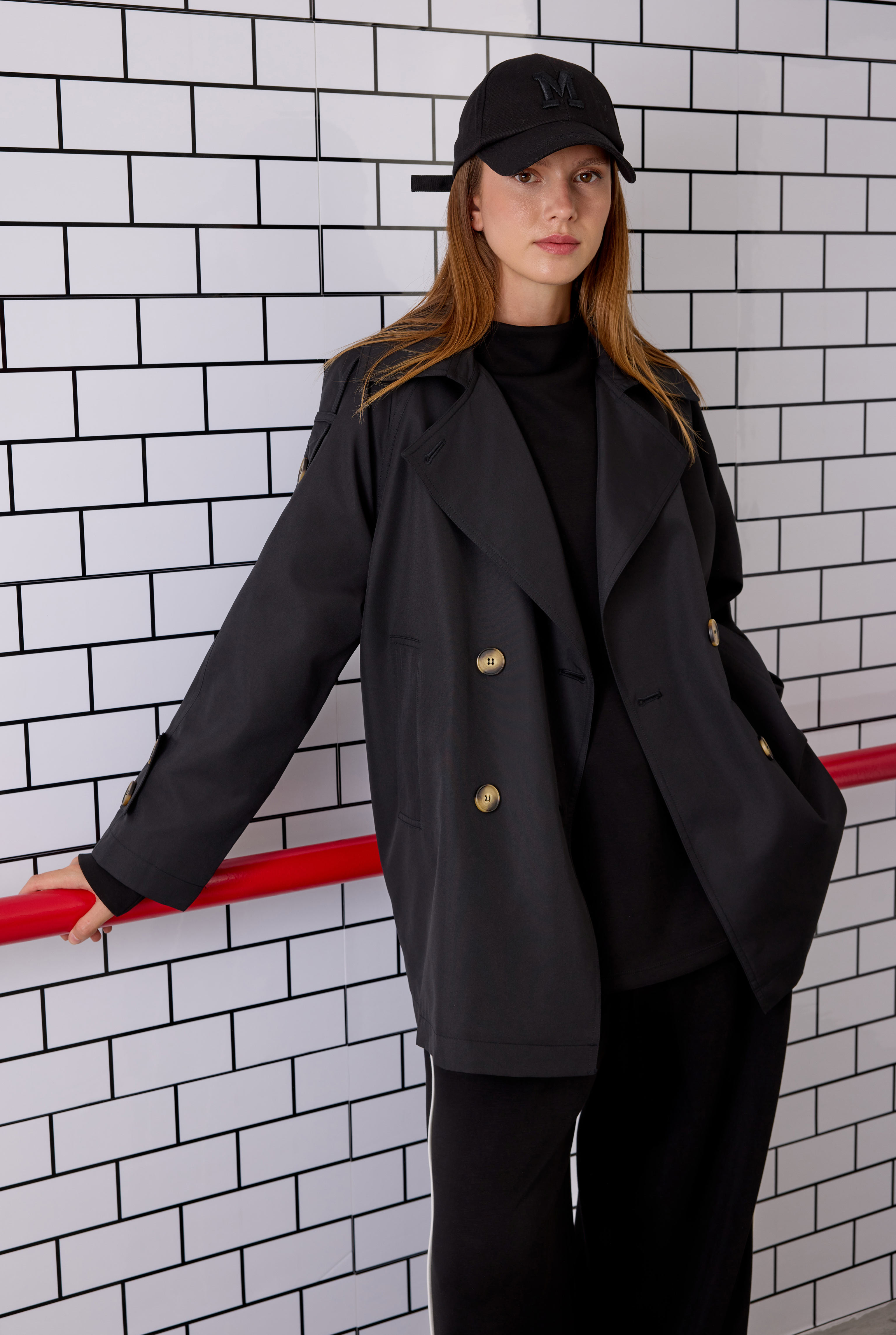 Double Breasted Trenchcoat Black - 5