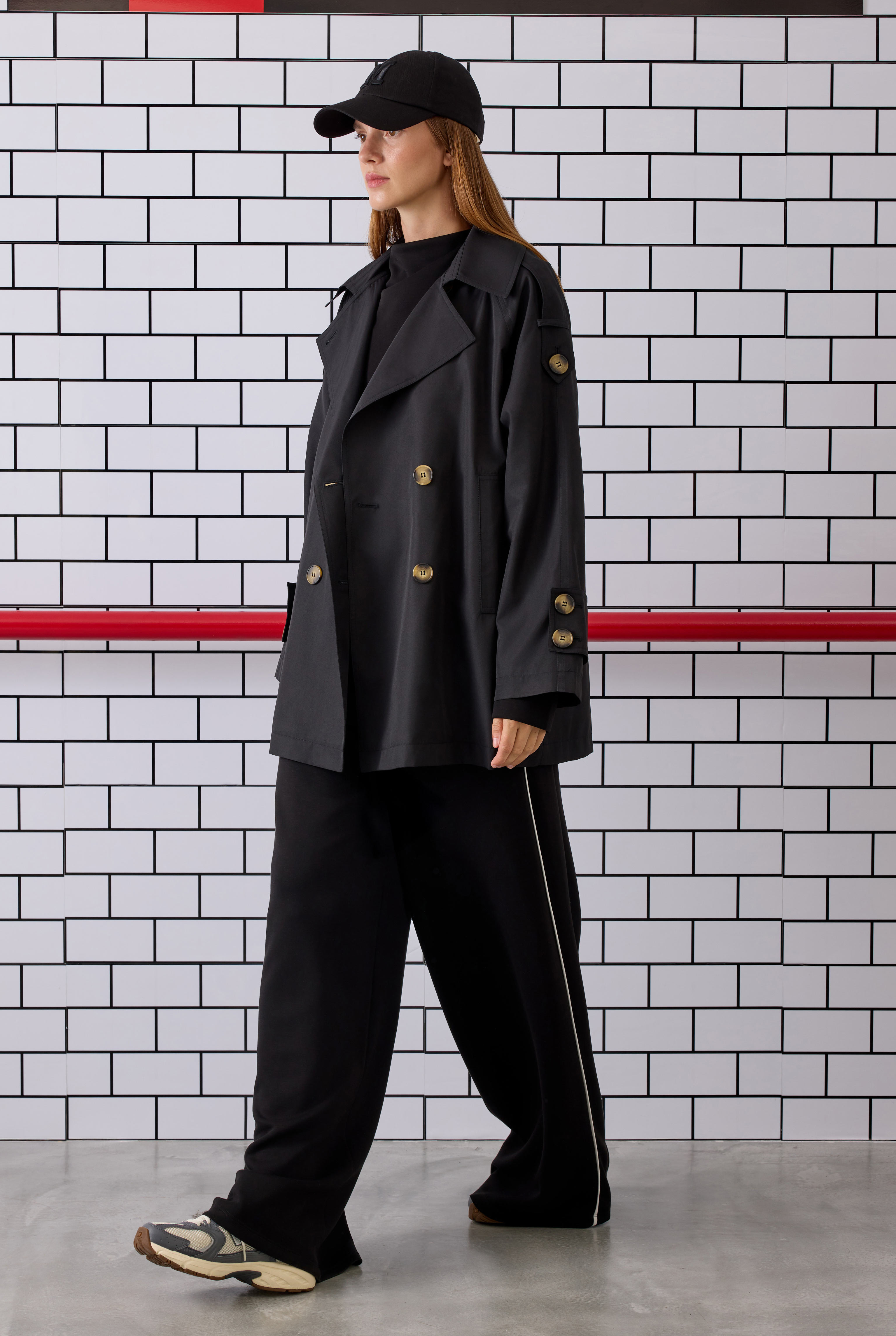 Double Breasted Trenchcoat Black - 4