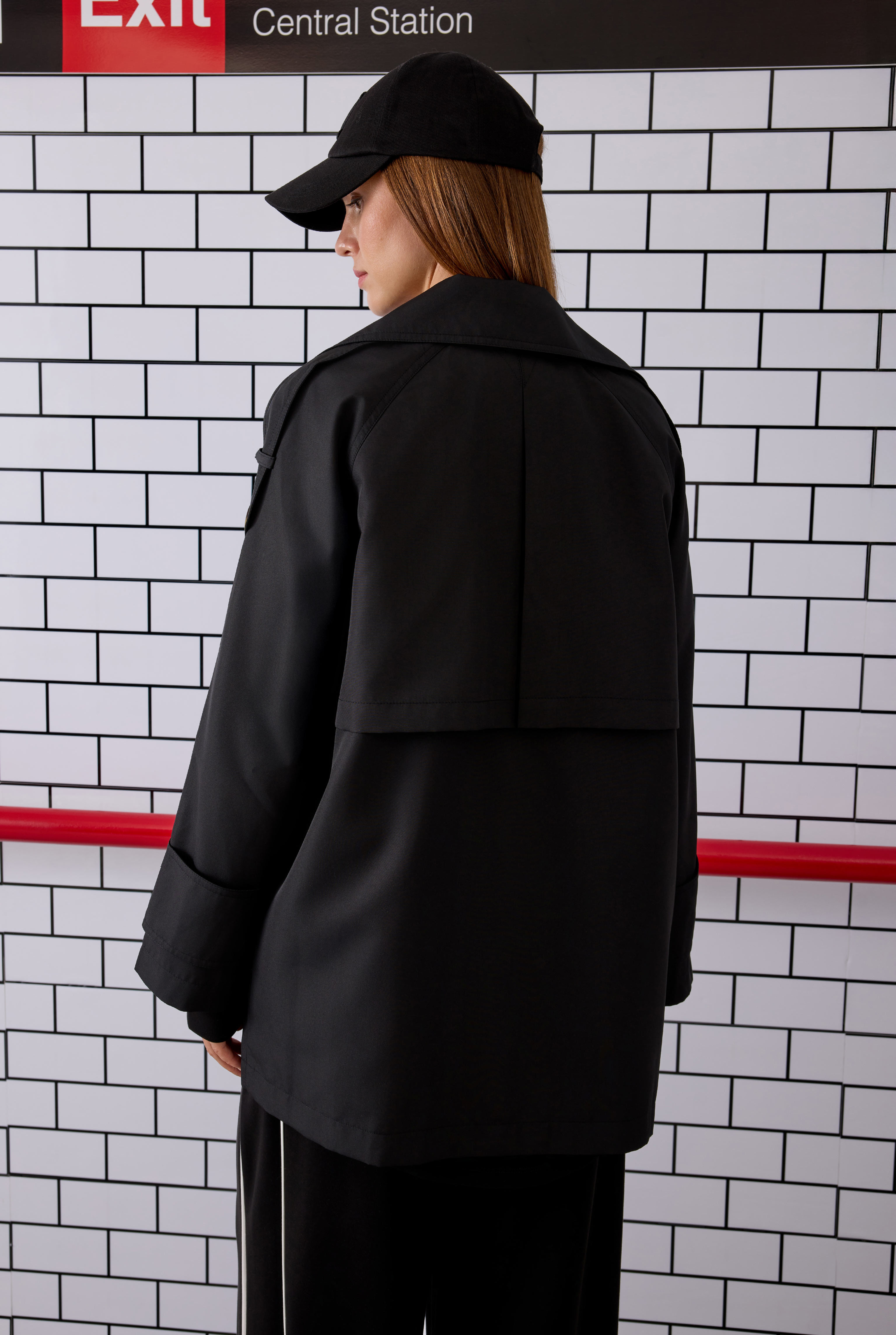 Double Breasted Trenchcoat Black - 6