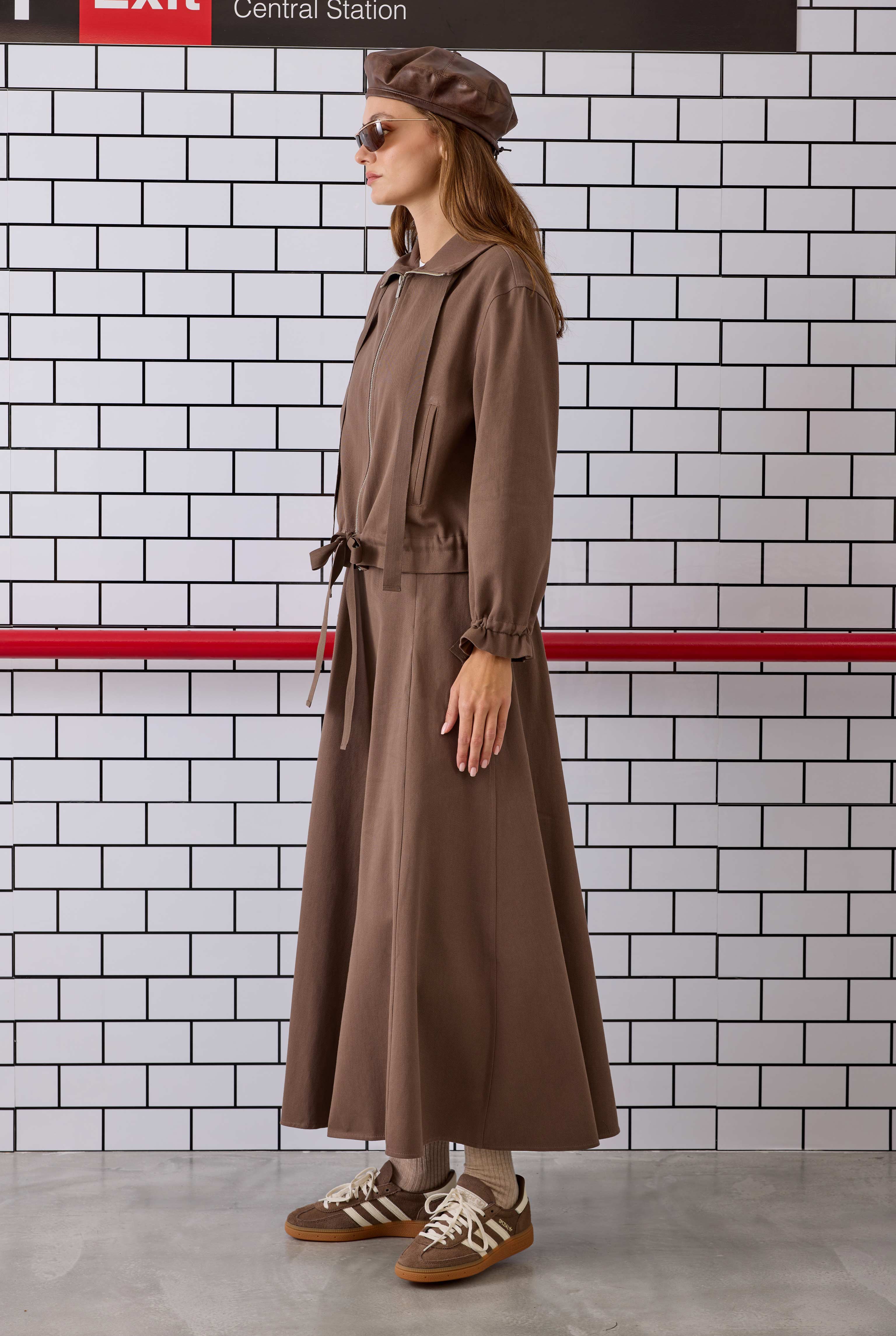 Paneled Helen Skirt Dusty Brown - 2