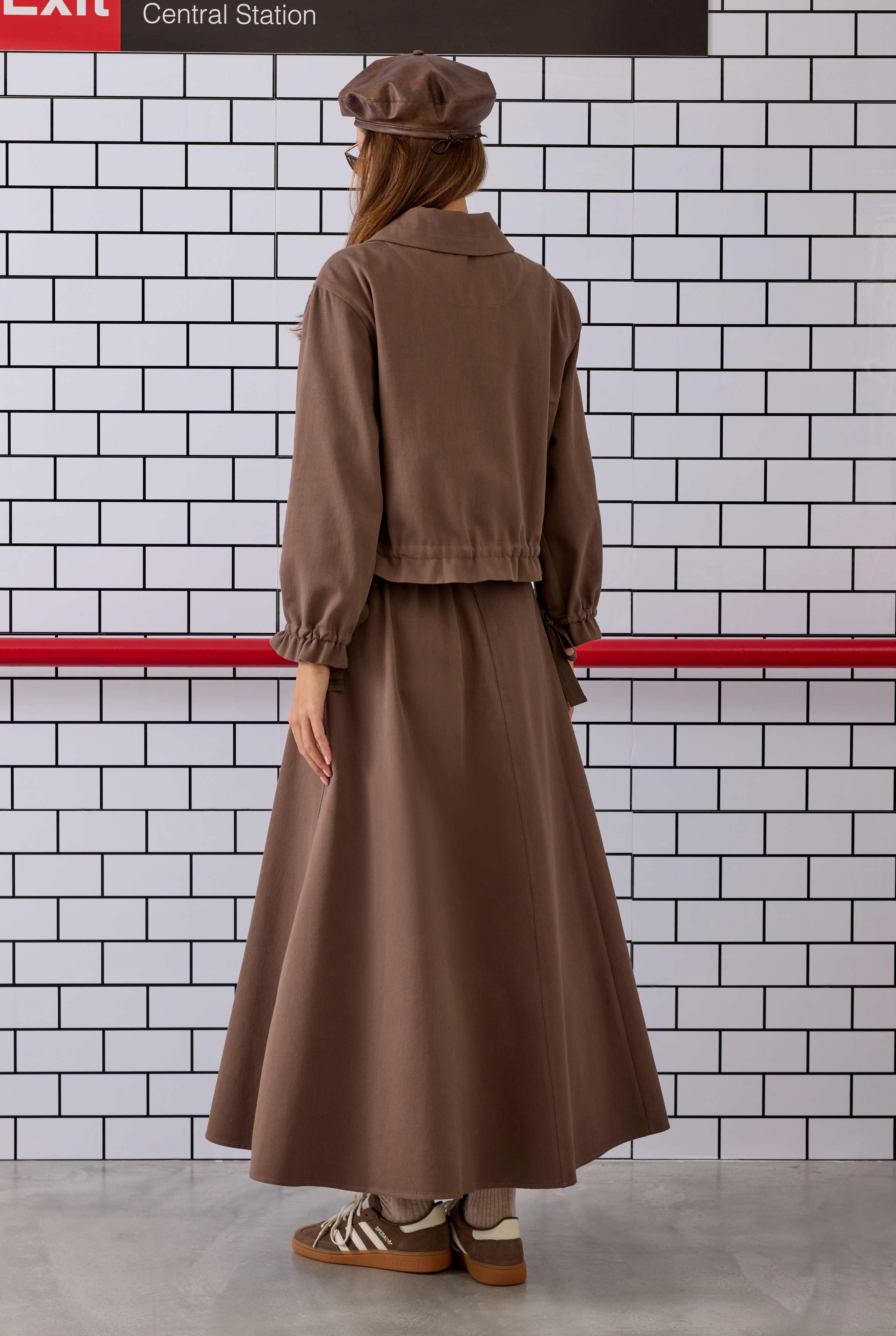 Paneled Helen Skirt Dusty Brown - 3