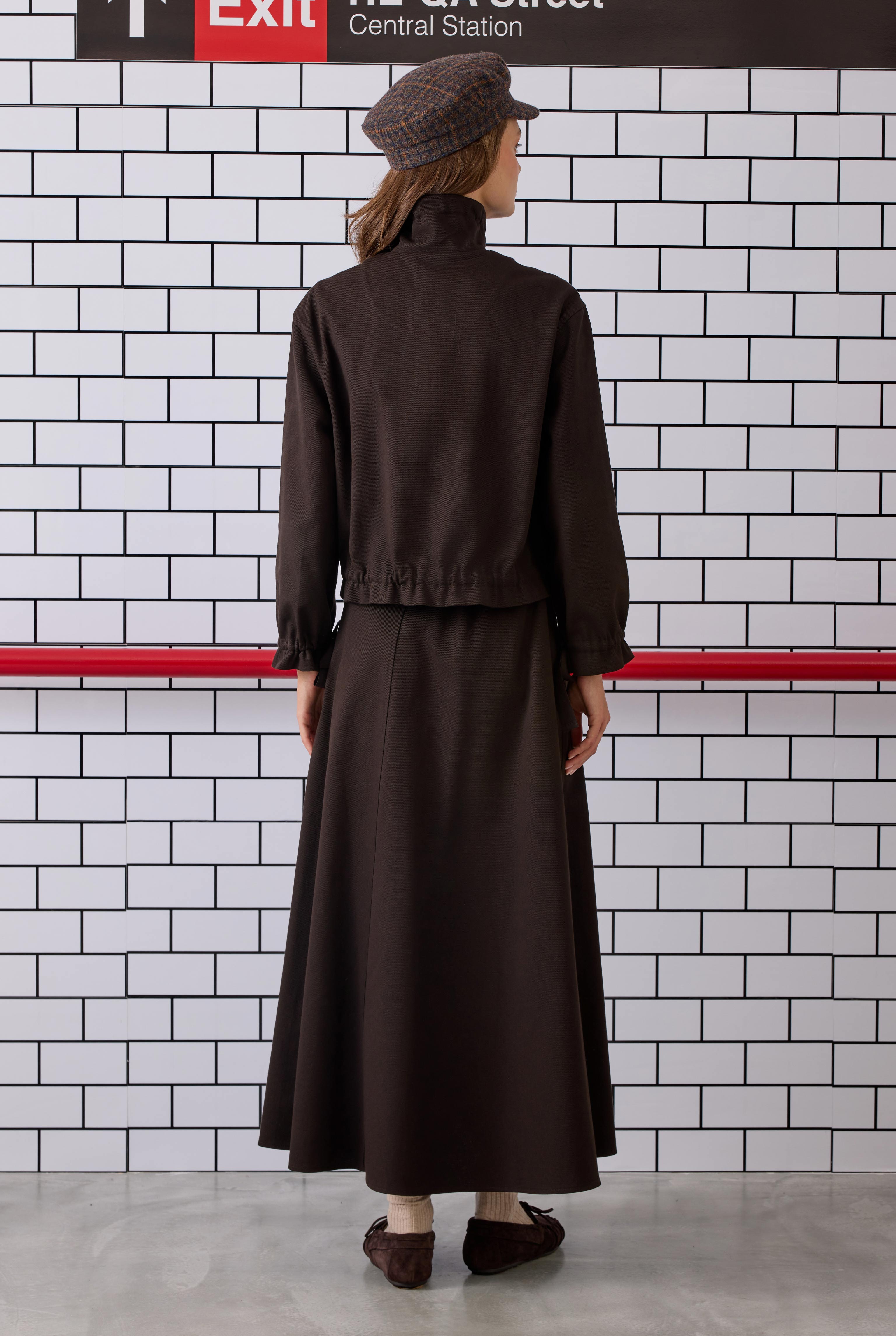 Paneled Helen Skirt Dark Brown - 3