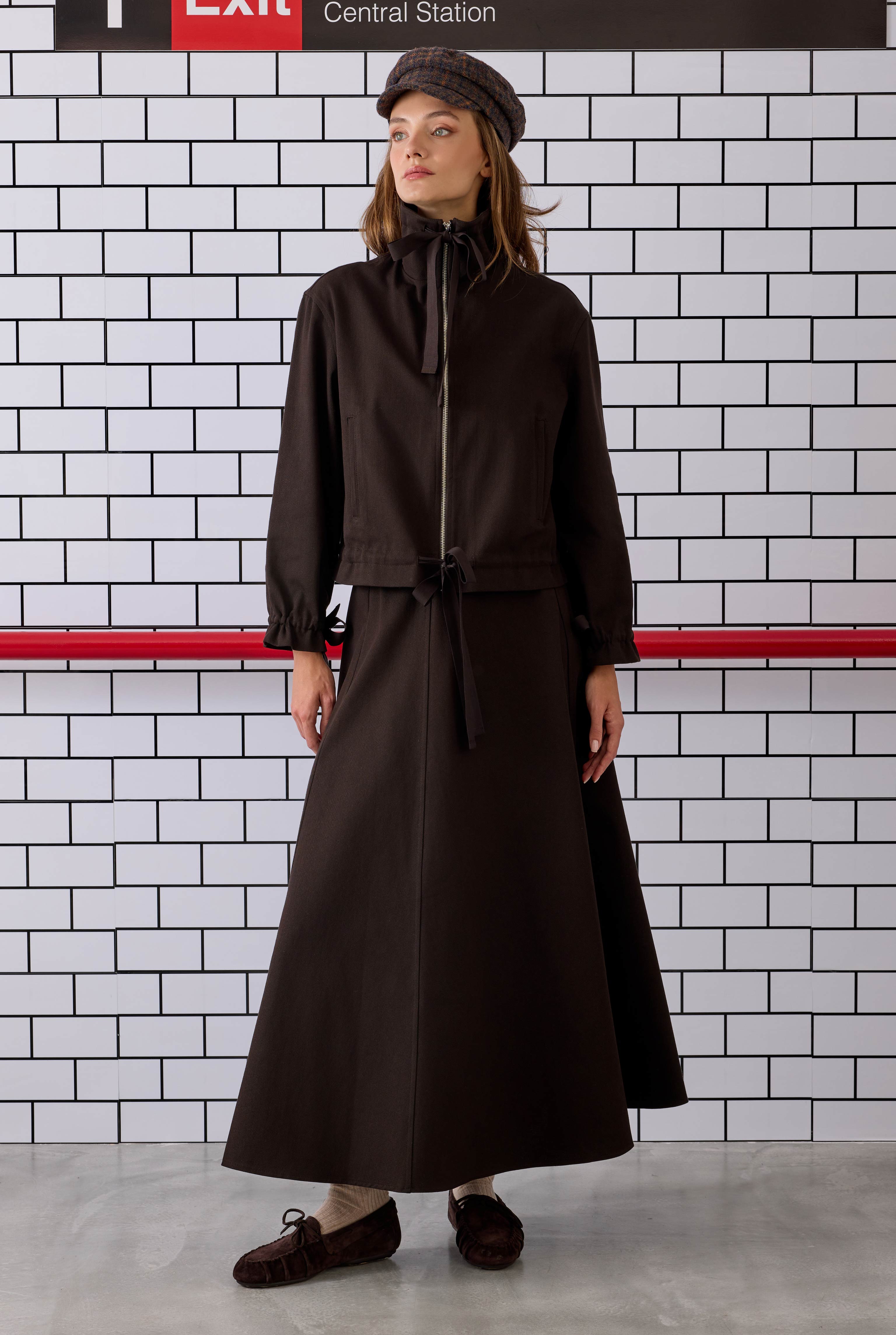 Paneled Helen Skirt Dark Brown - 4