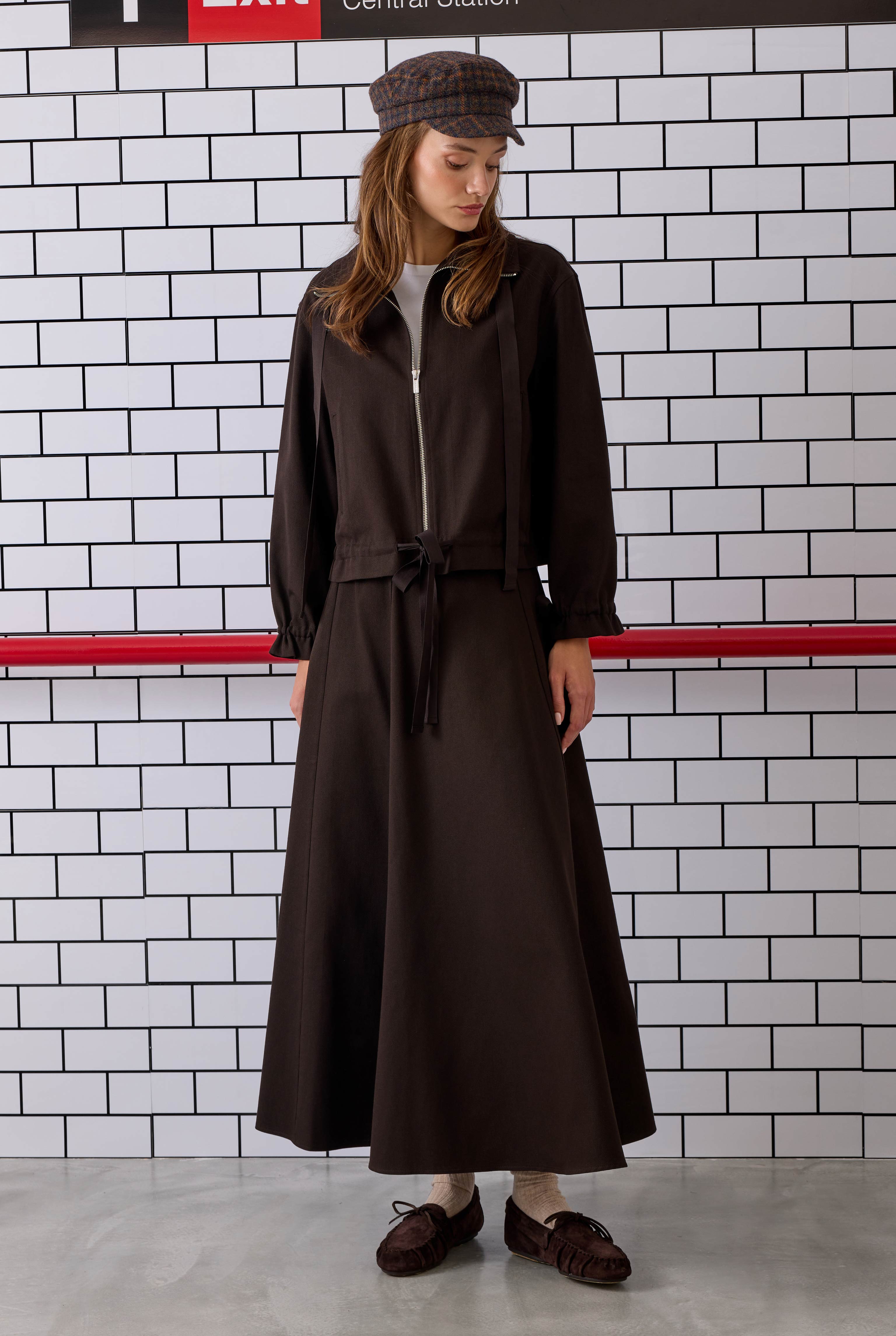 Paneled Helen Skirt Dark Brown - 5