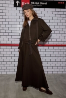 Paneled Helen Skirt Dark Brown 