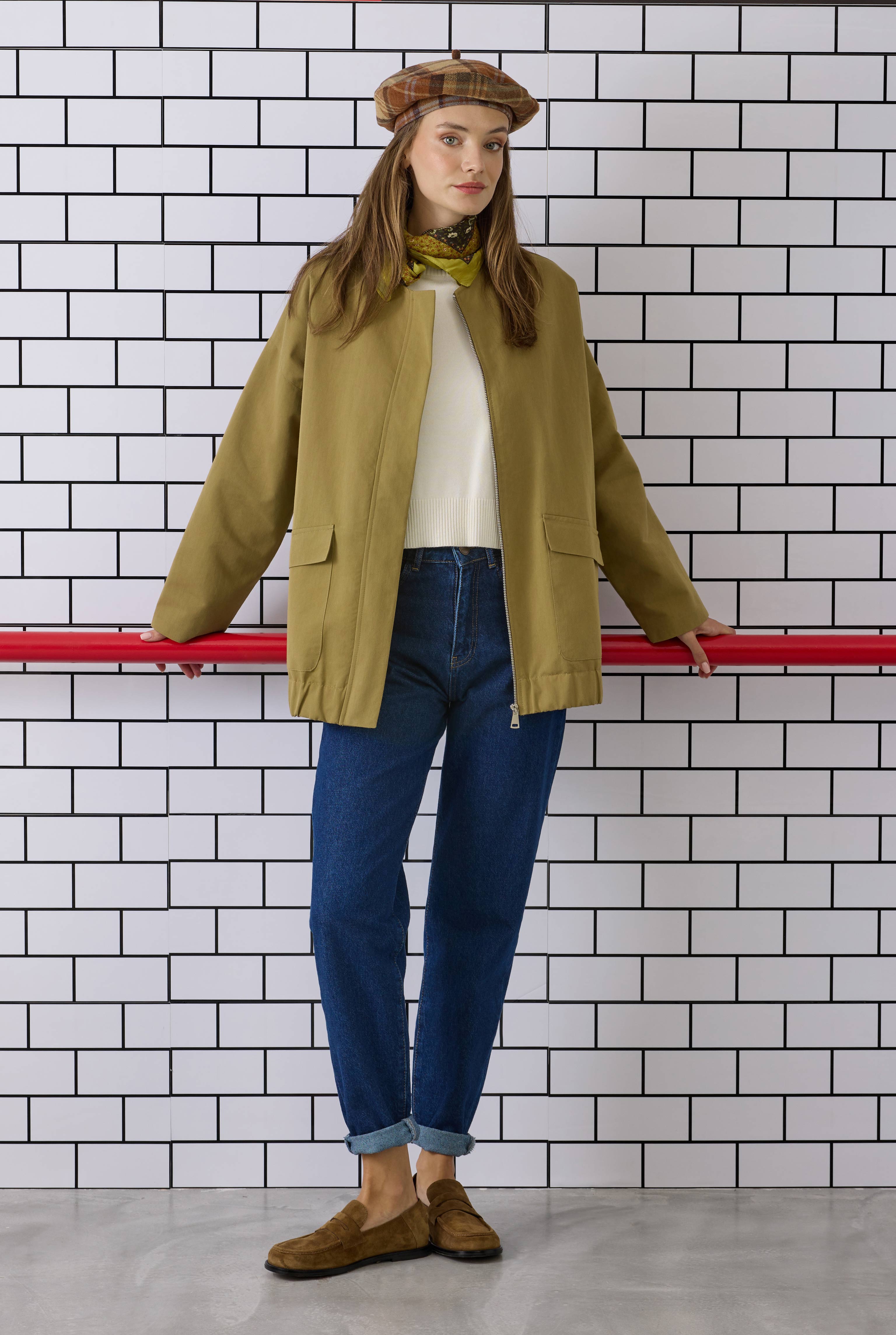 Canvas Bomber Jacket Khaki - 4