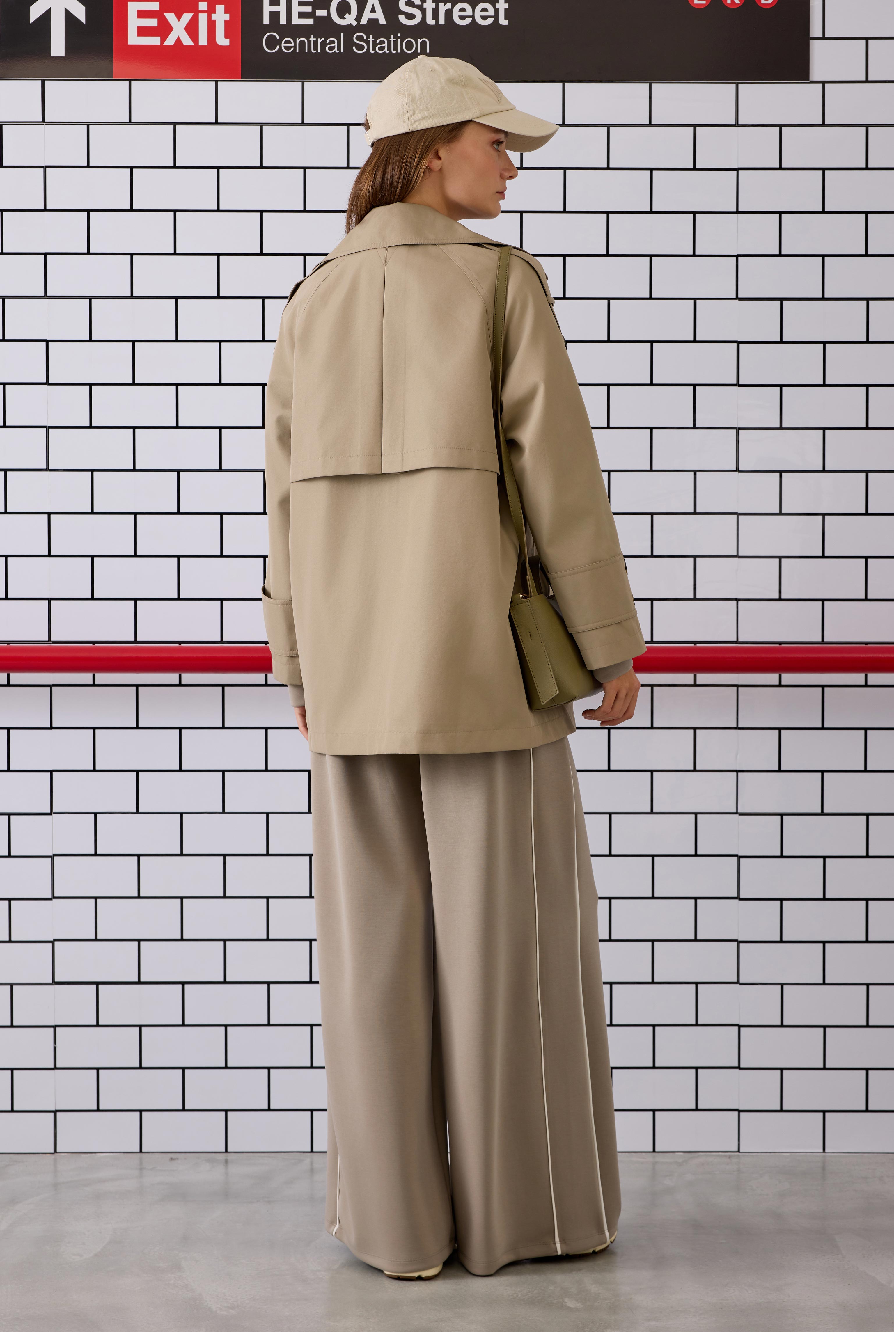 Double Breasted Trenchcoat Matt Mink - 5