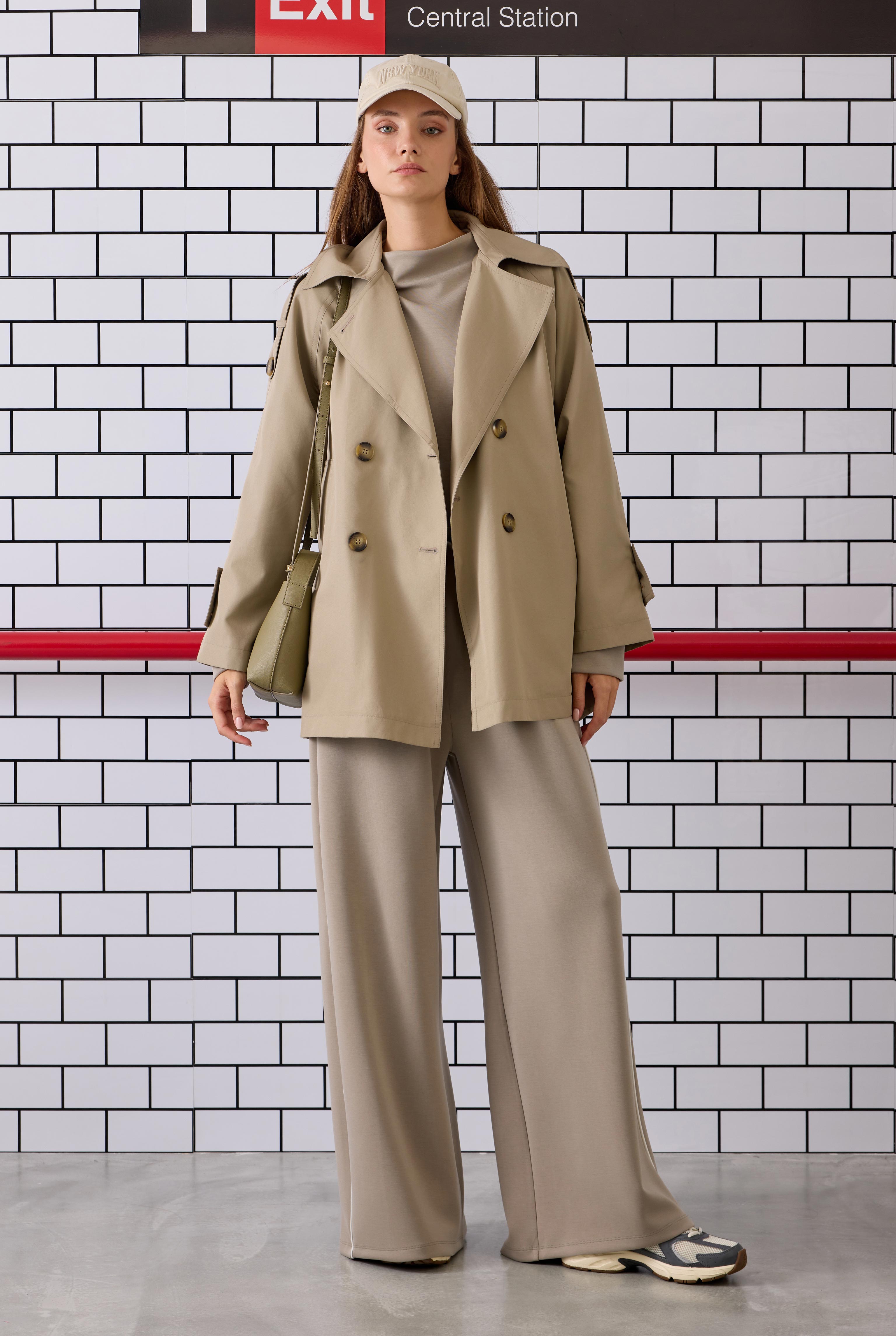 Double Breasted Trenchcoat Matt Mink - 2
