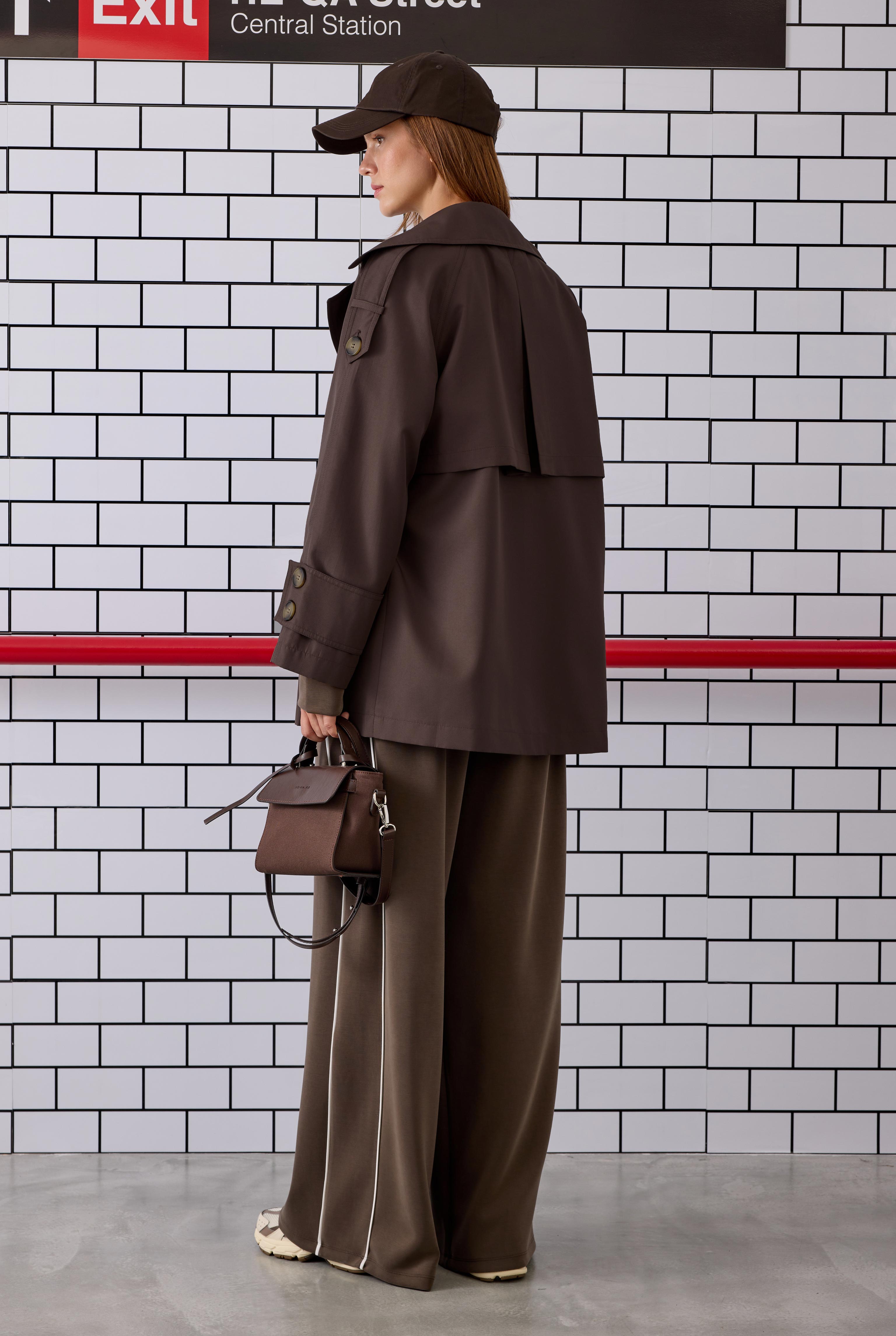 Double Breasted Trenchcoat Dark Brown - 5