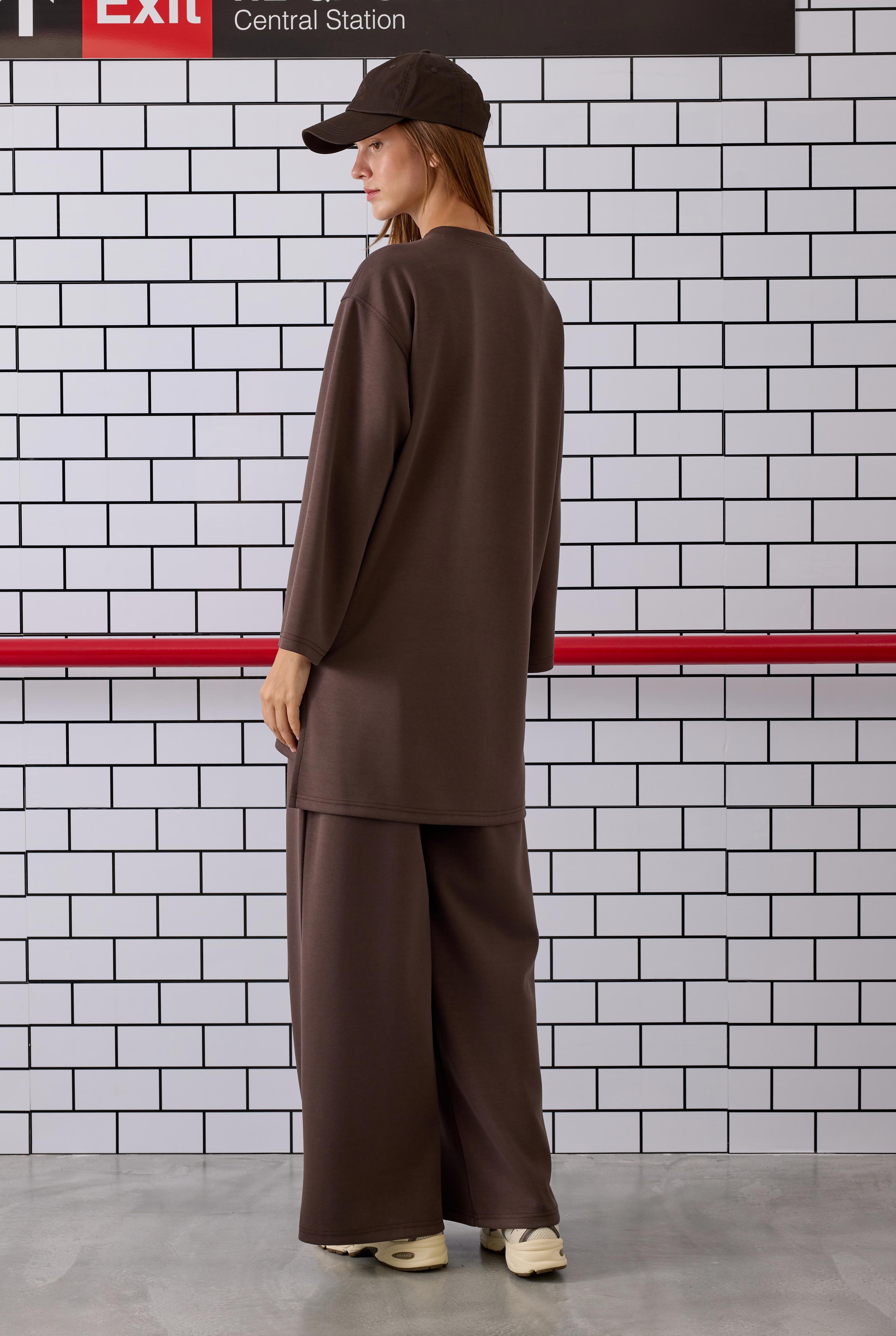 Modal Basic Uzun Sweat Acı Kahve - 4