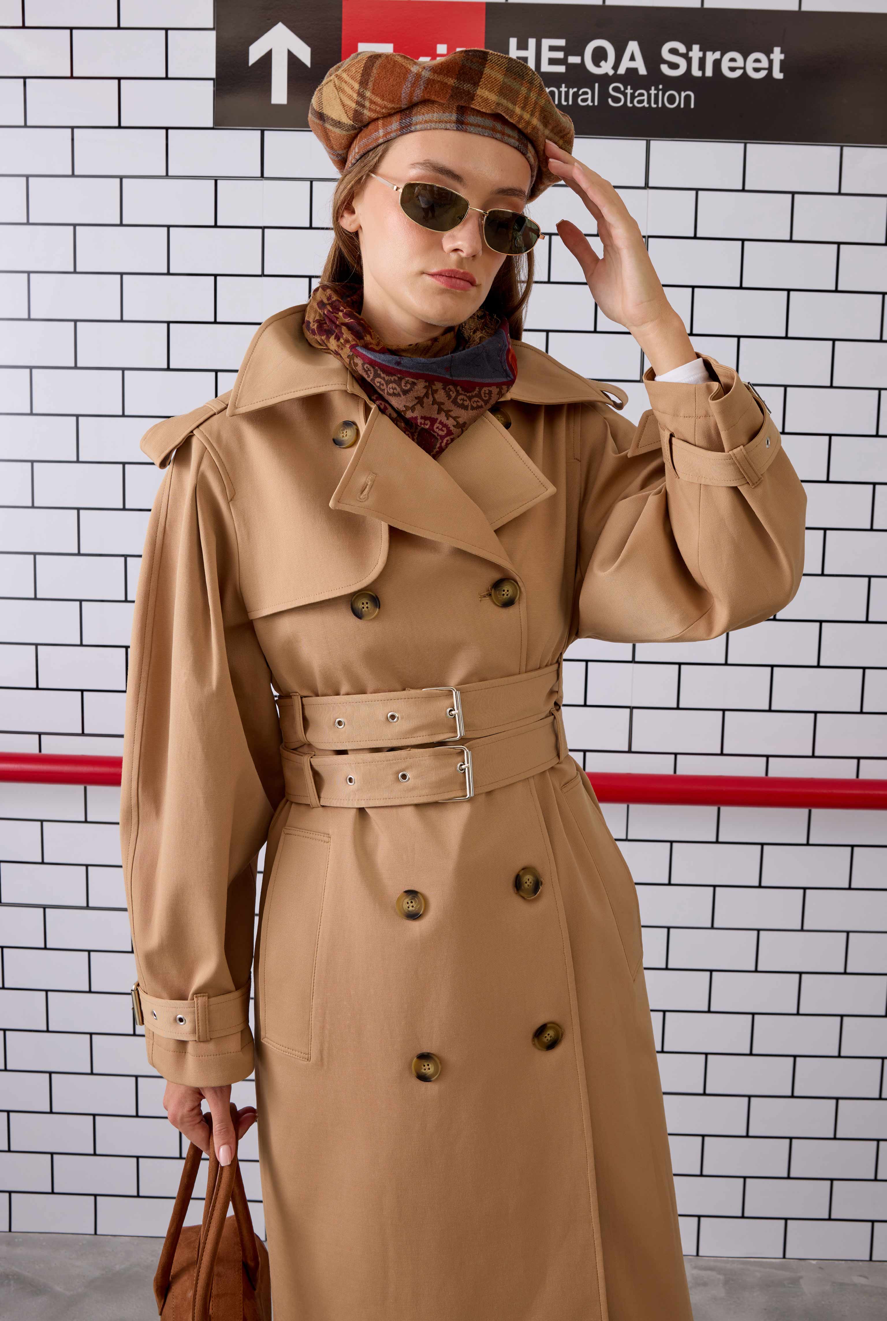 Double-Belted Trenchcoat Camel - 3