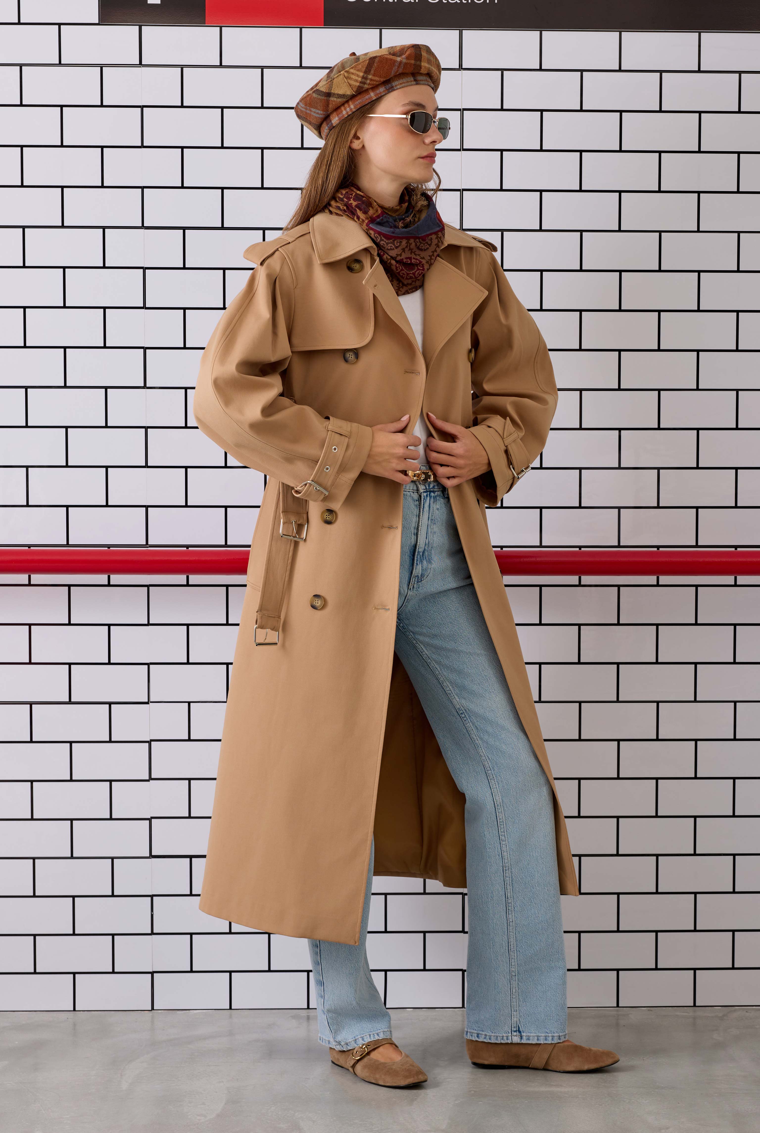 Double-Belted Trenchcoat Camel - 6