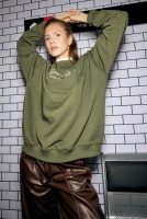 Embroidered Sweatshirt Moss Green 