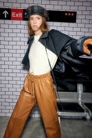 Relaxed-fit Leather Trousers Camel 