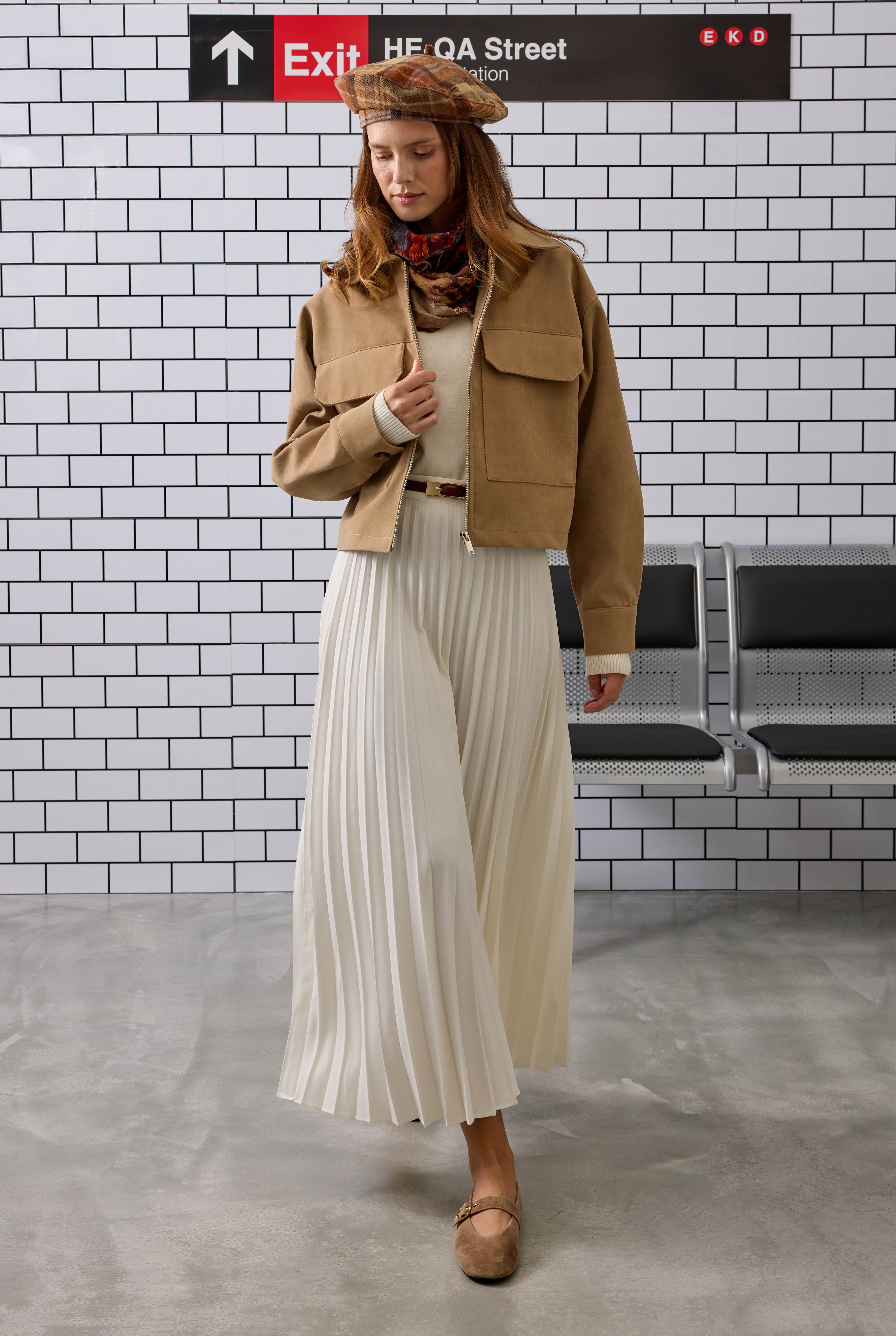 Pleated Skirt Ecru - 3